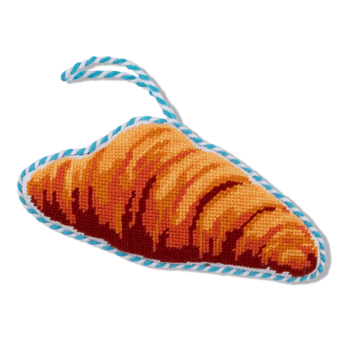 Croissant Needlepoint Ornament - Furbish Studios