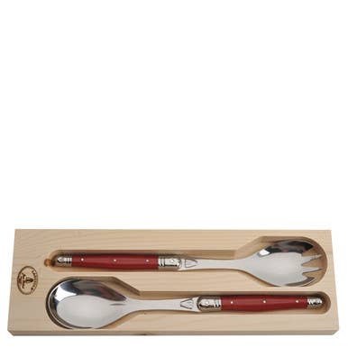 Salad Servers, Red (2-Piece Set) - Jean Dubost Laguiole
