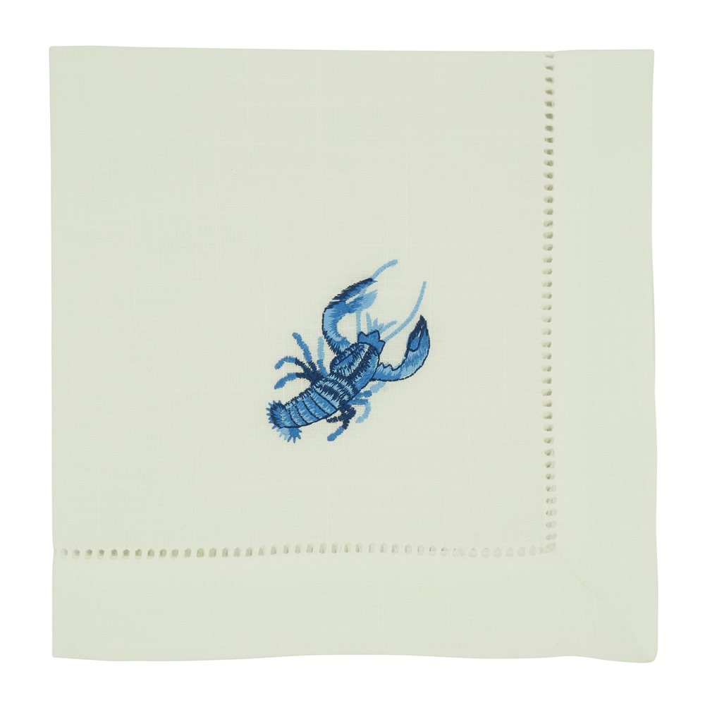 Dinner Napkin, Lobster (Embroidered, Set of 6, 20in sq)