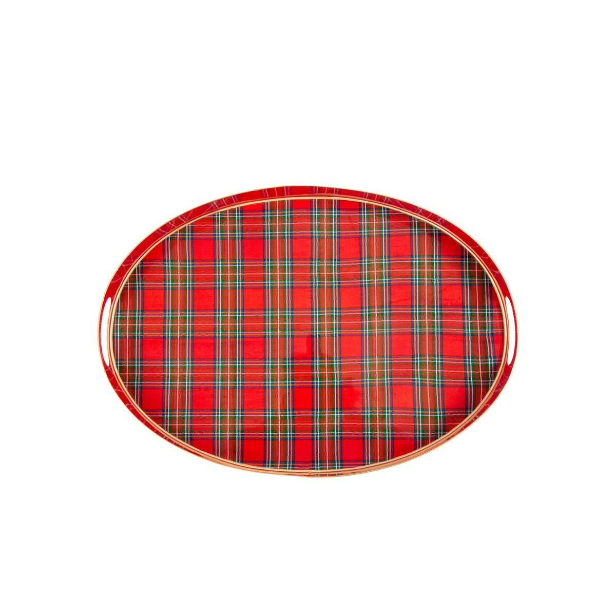 Tartan Plaid Enameled Olivia Tray - Jaye's Studio (Oval 14in x 20in)