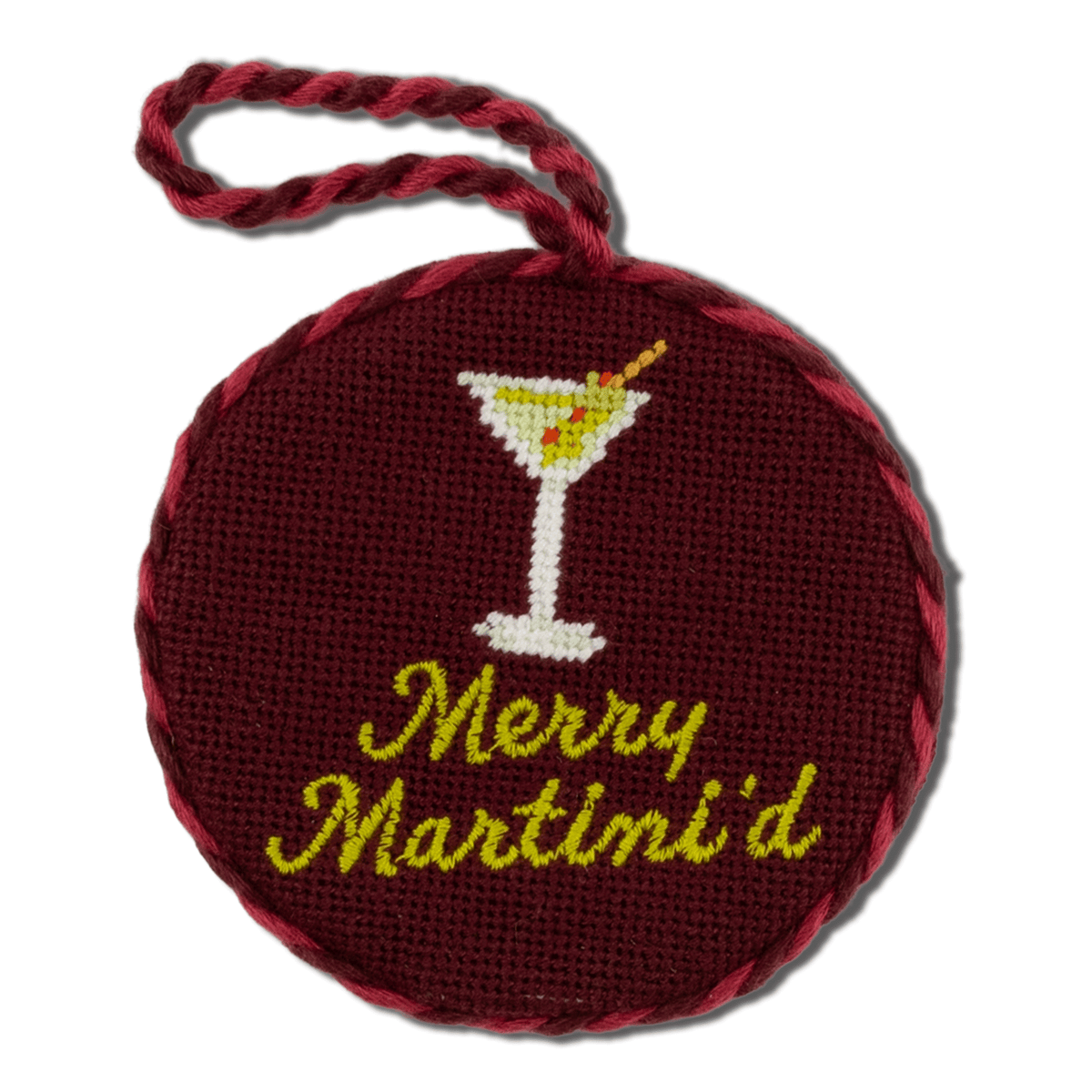 Merry Martini Needlepoint Ornament - Furbish Studios