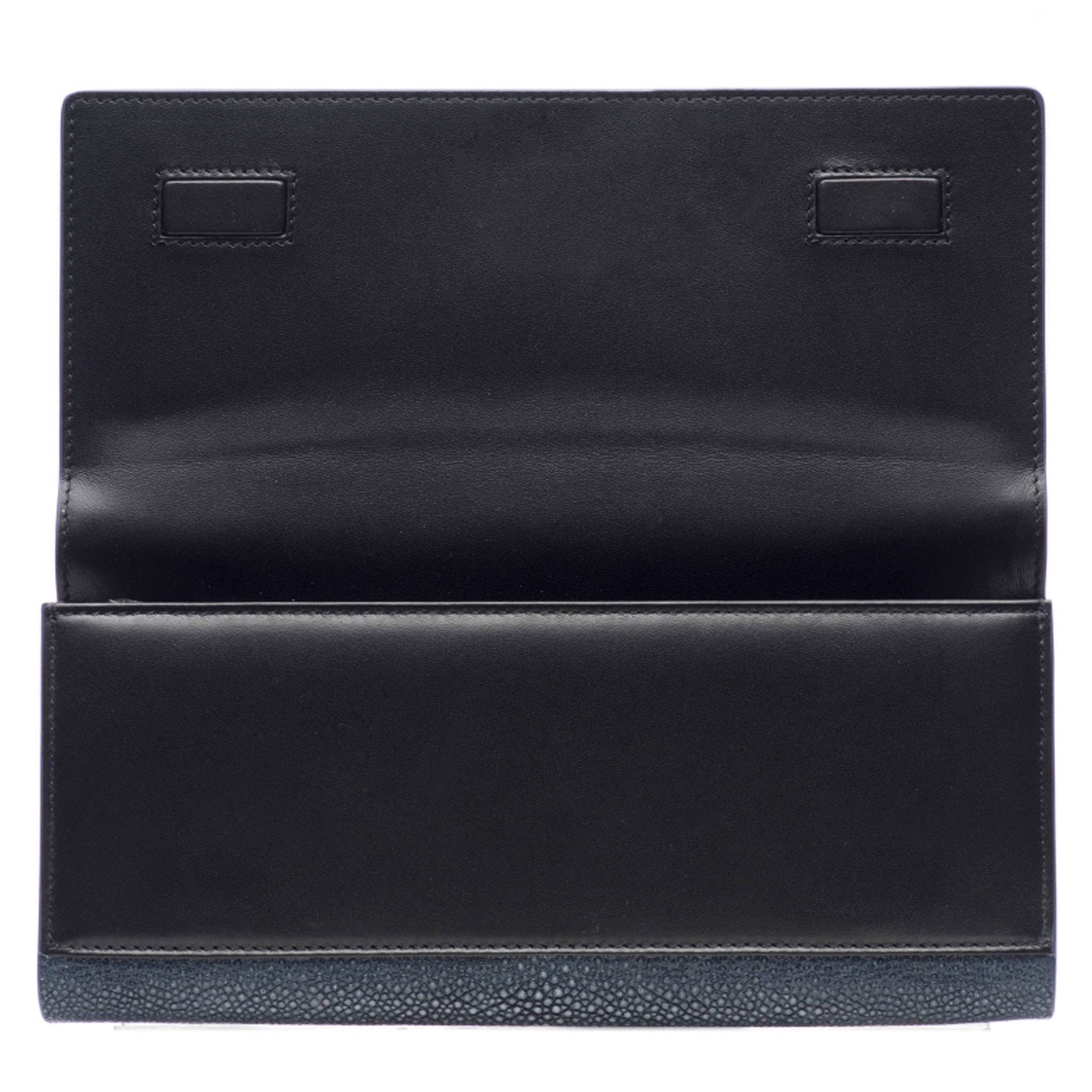 Cleo Shagreen Clutch, Coffee