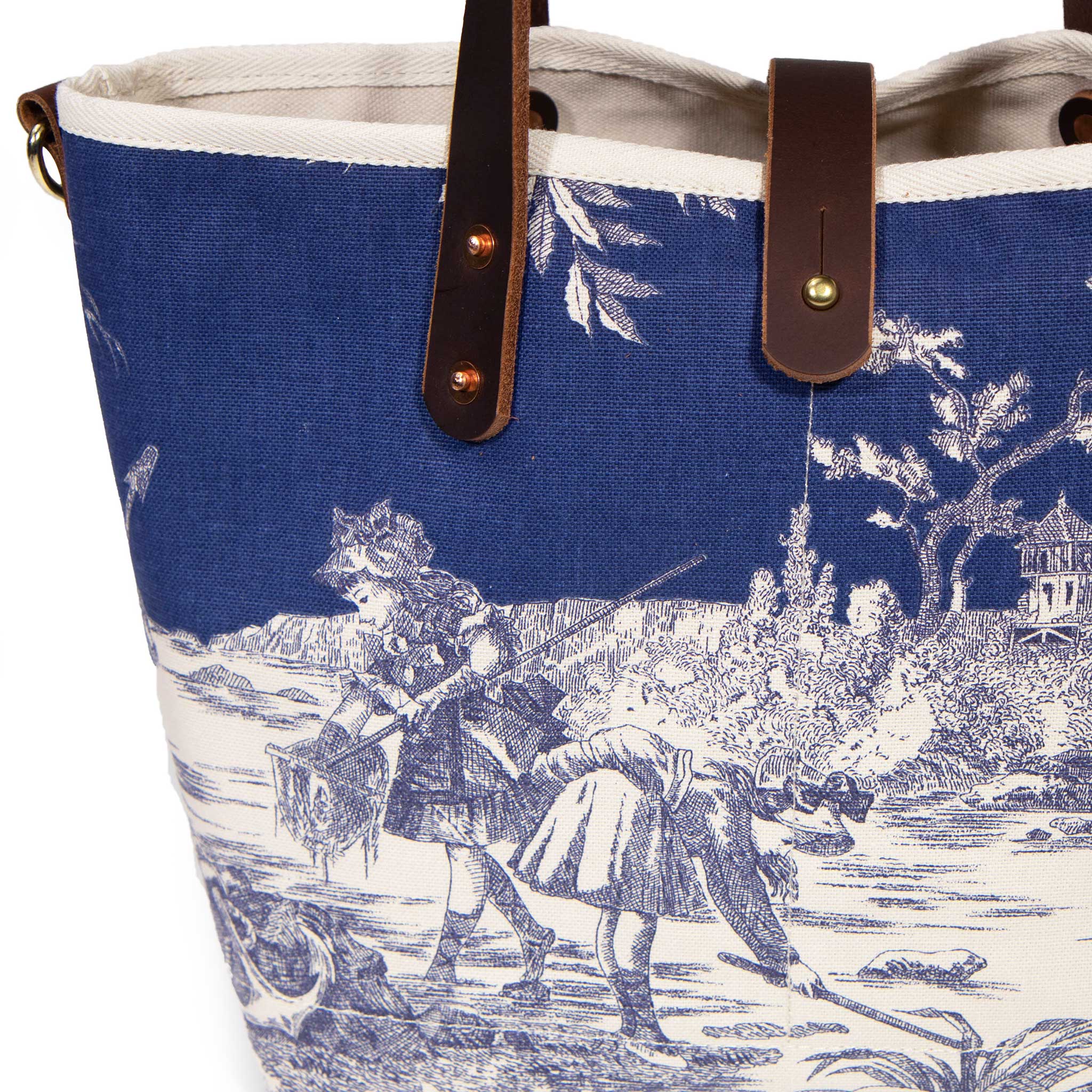 Seaside Toile Mini Tote-Sapphire - General Knot & Co.