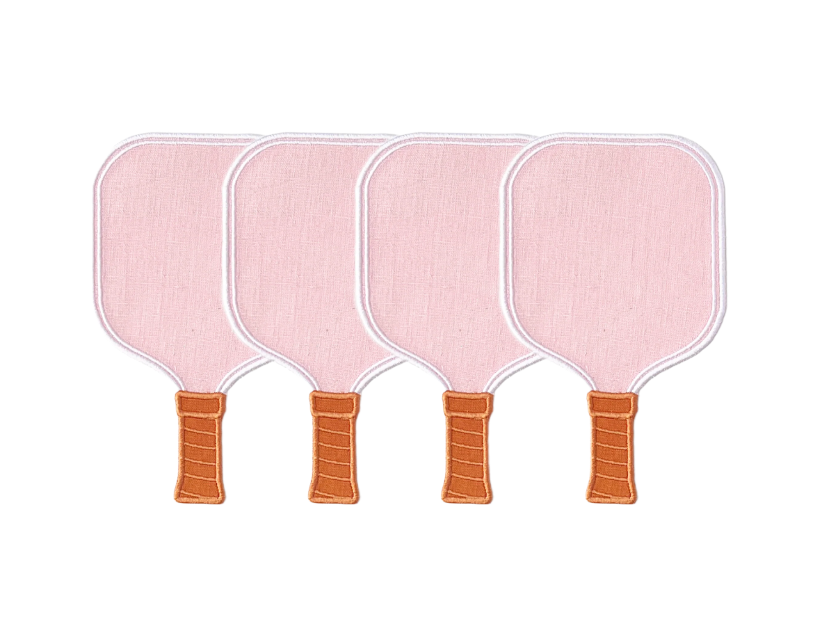 Pink Pickleball Paddle Linen Cocktail Napkins (Set of 4)