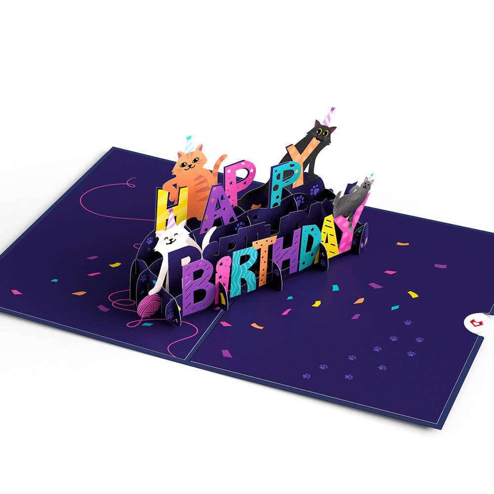 Playful Cats Birthday Pop-Up Card 5in x 7in