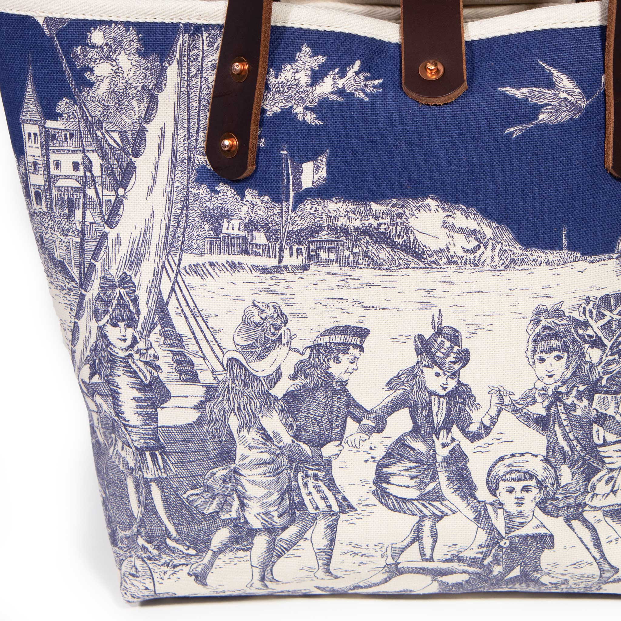 Seaside Toile Mini Tote-Sapphire - General Knot & Co.