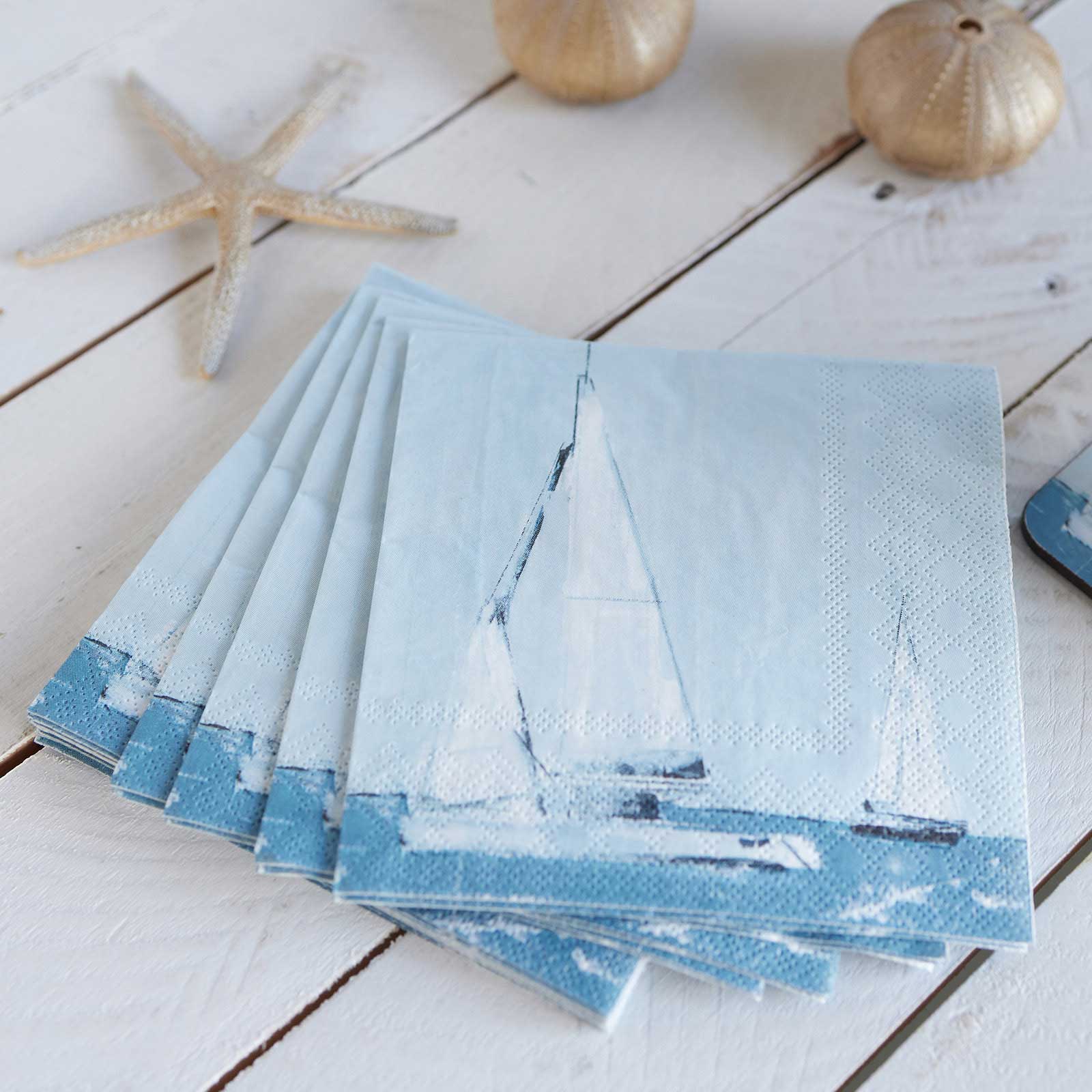 Cocktail Napkins, Sail Away (5in sq / 20-count)