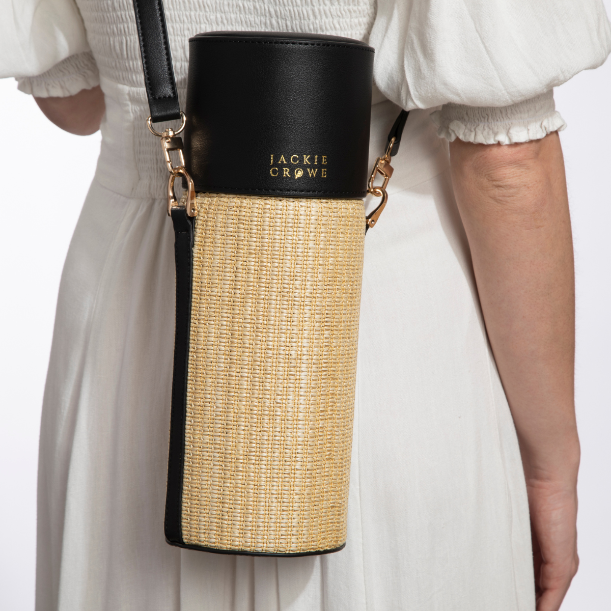 Jackie Wine Crossbody - Jackie Crowe (5in dia x 13in h)