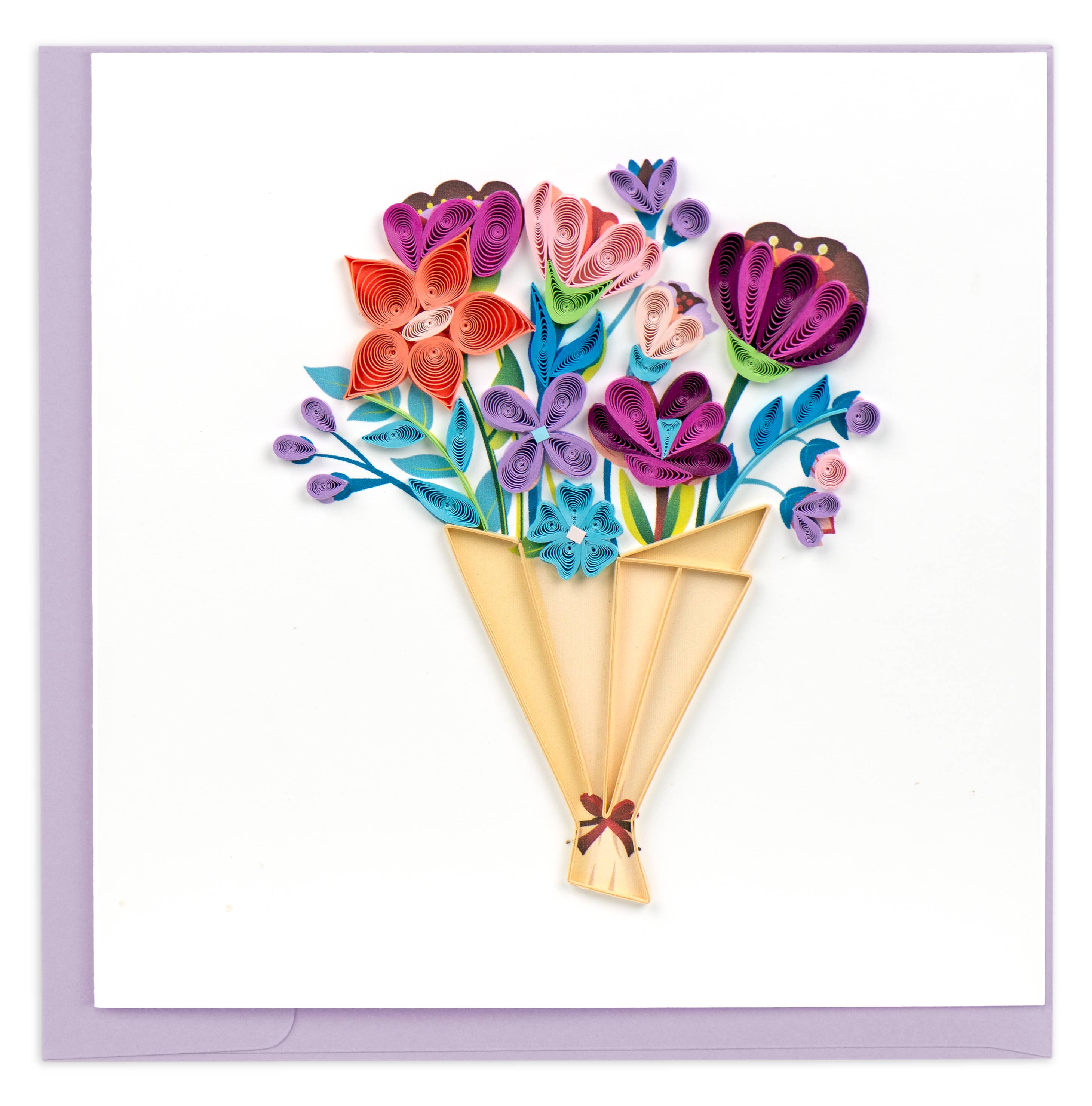 Card, Flower Bouquet - Quilling Card (6in sq, with envelope)