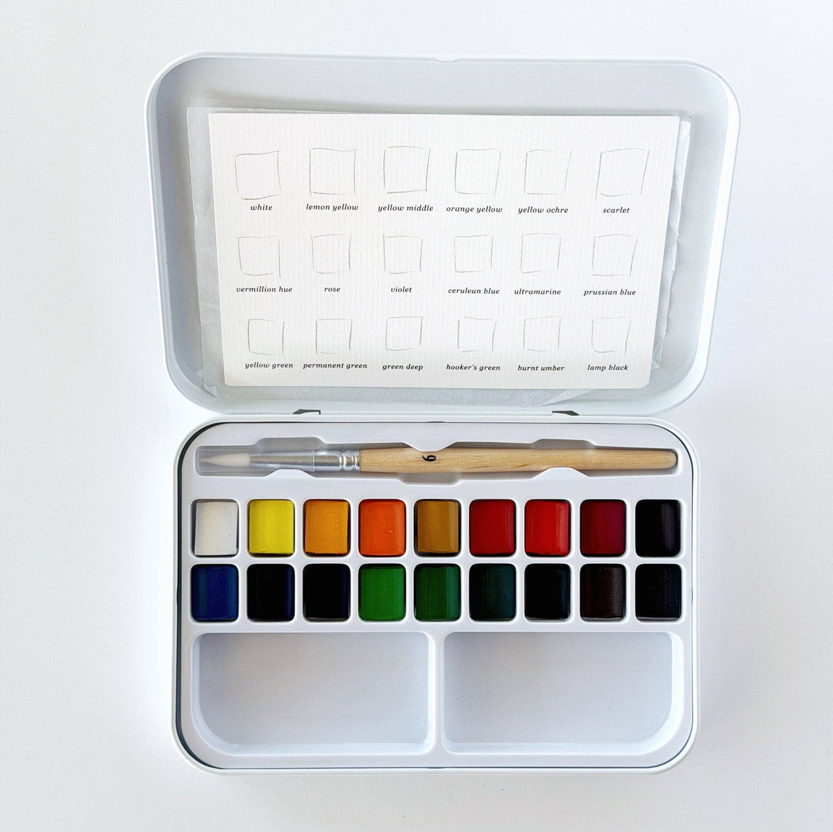 Watercolor Paint Set, 18 Colors with Brush