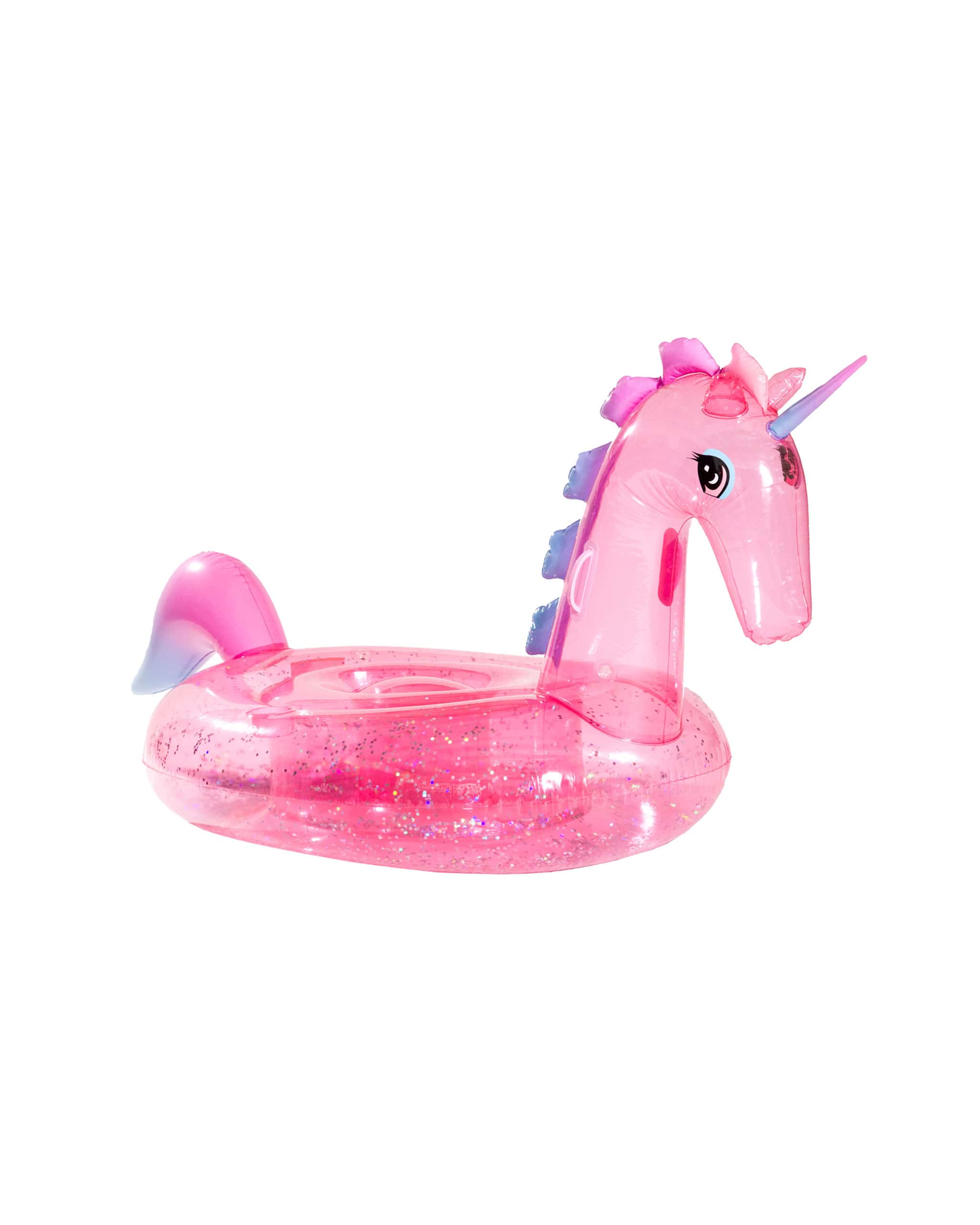 Clear Pink Glitter Unicorn Inflatable