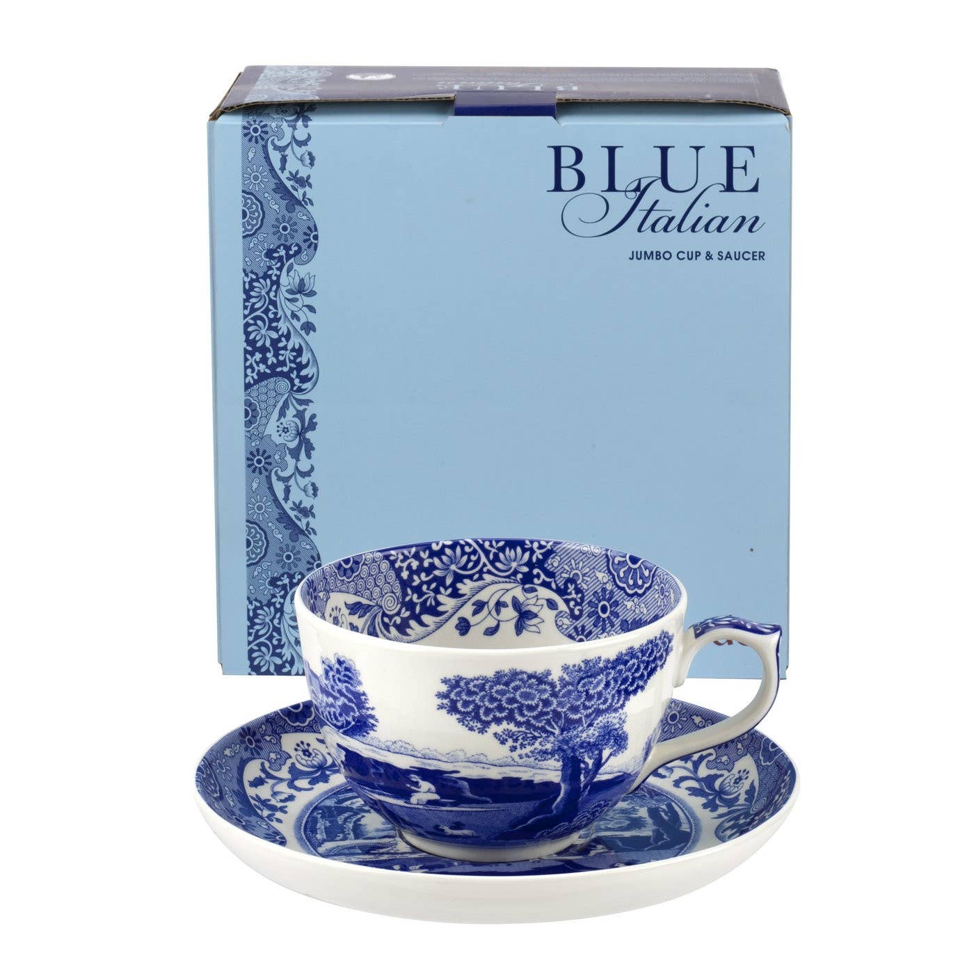 Blue Italian Jumbo Cup & Saucer (Boxed Set) - Spode (20oz)