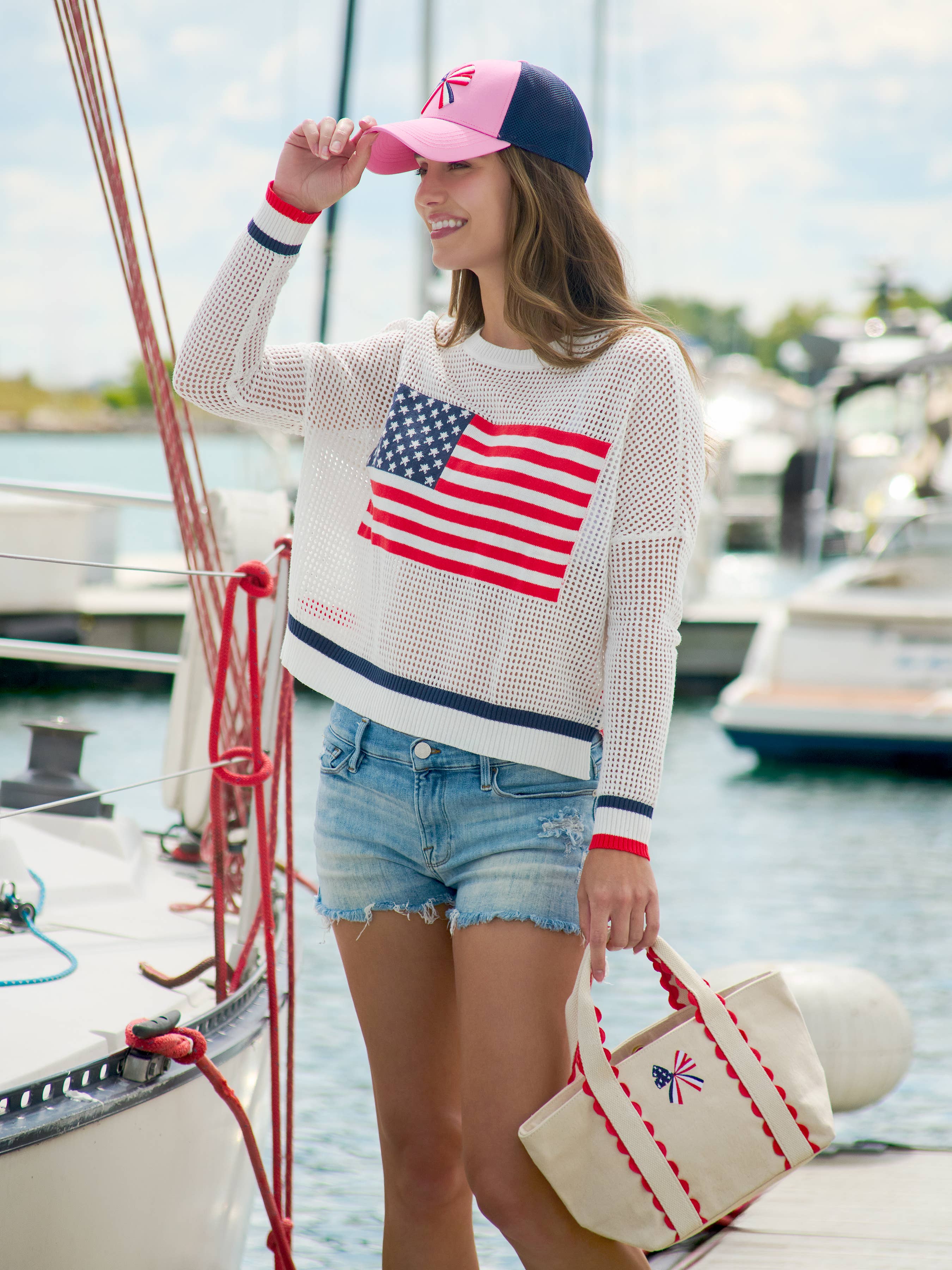 Liberty Bow Mini Tote, Red