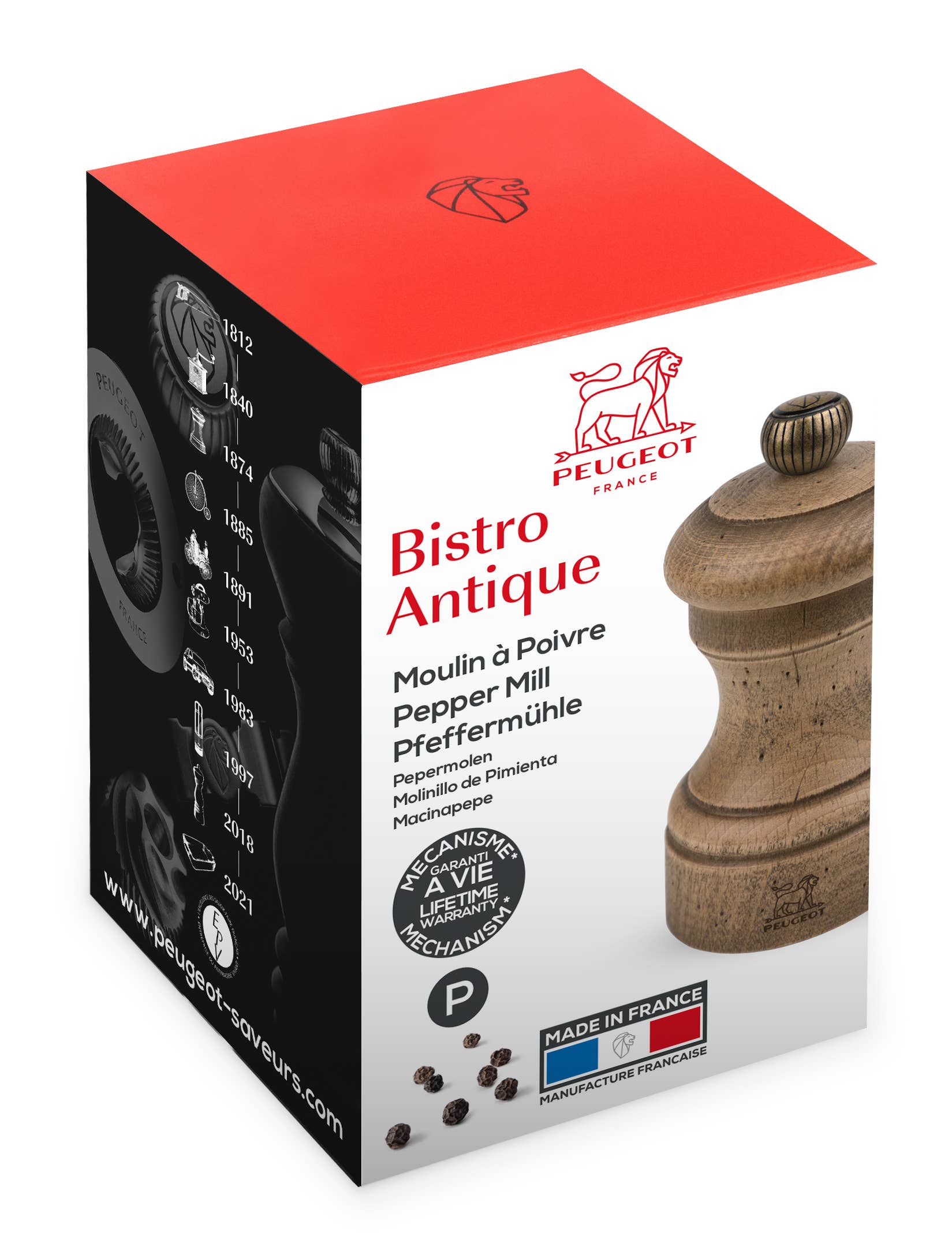 Pepper Mill, Bistro Antique 1874 - Peugeot (4in / 10cm)