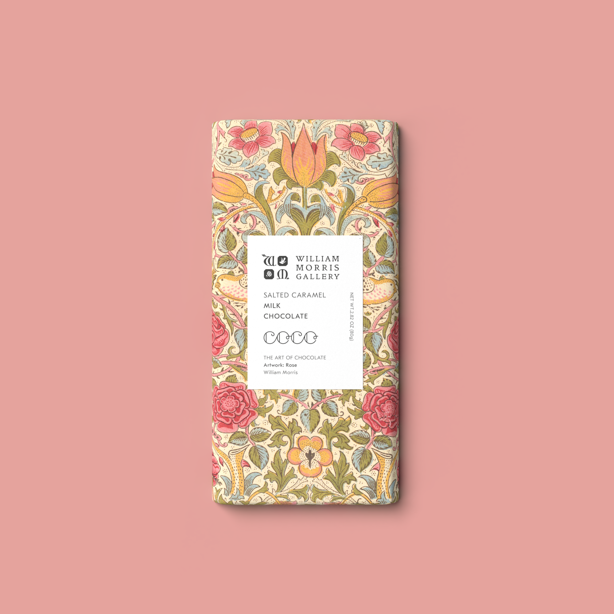 Salted Caramel Milk Chocolate William Morris Limited Edition - Coco Chocolatier