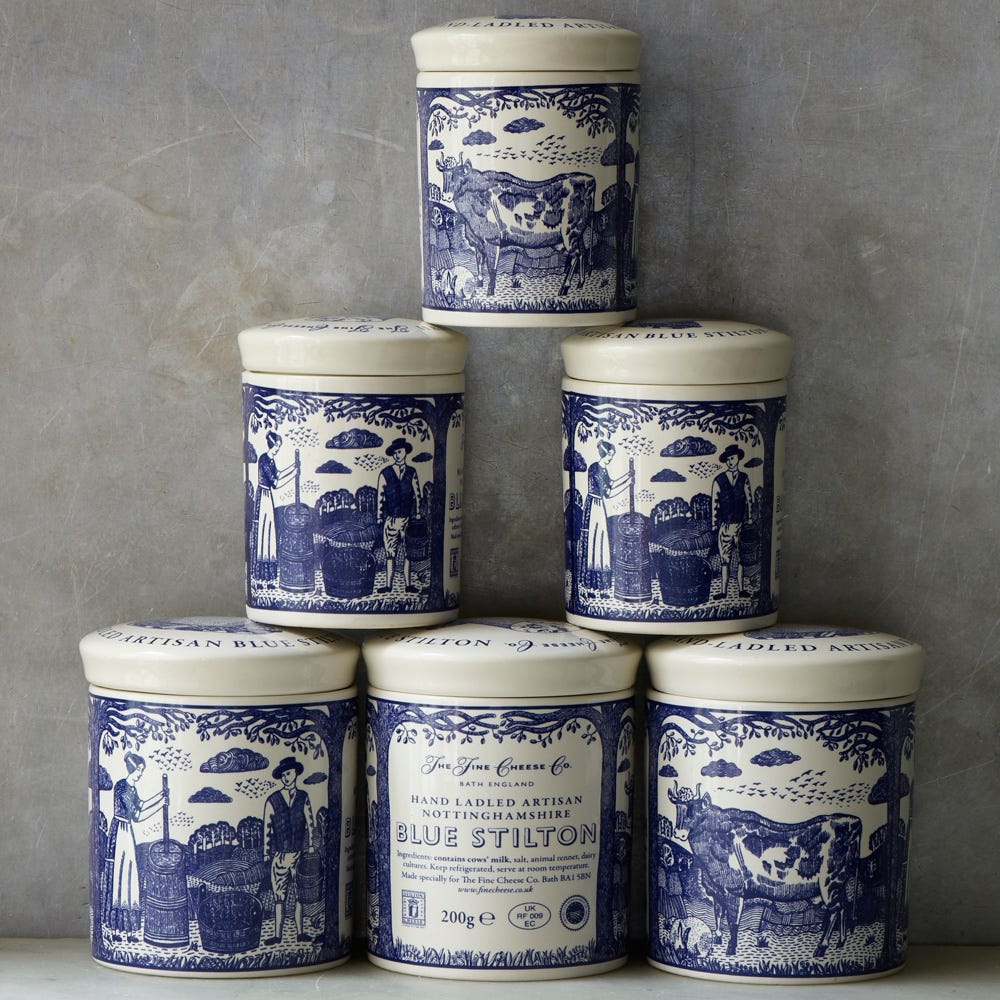 Blue Stilton Ceramic Pot - The Fine Cheese Co. (3.5oz / 100g)