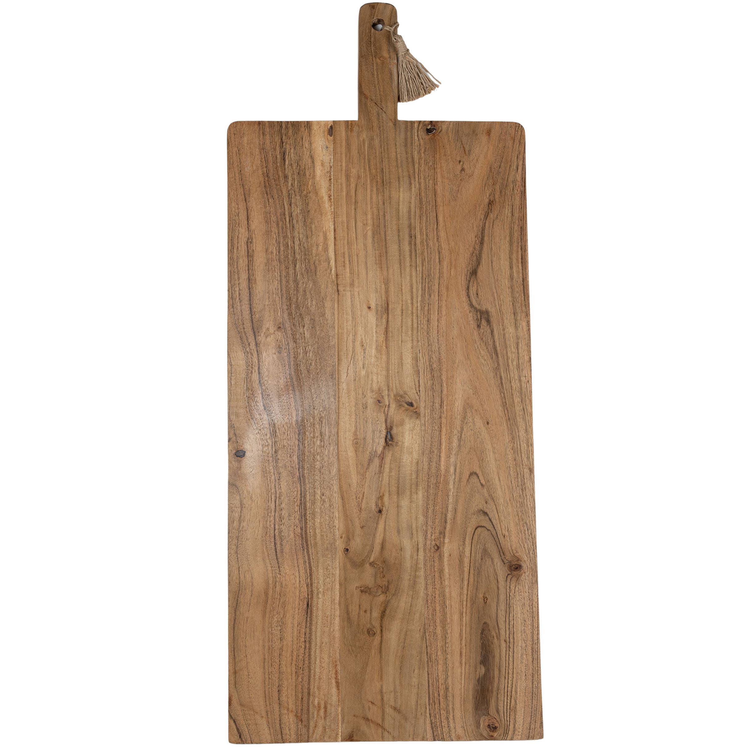 Oversized Rustic Cutting Board, Acacia Wood & Jute (38in x 16in)