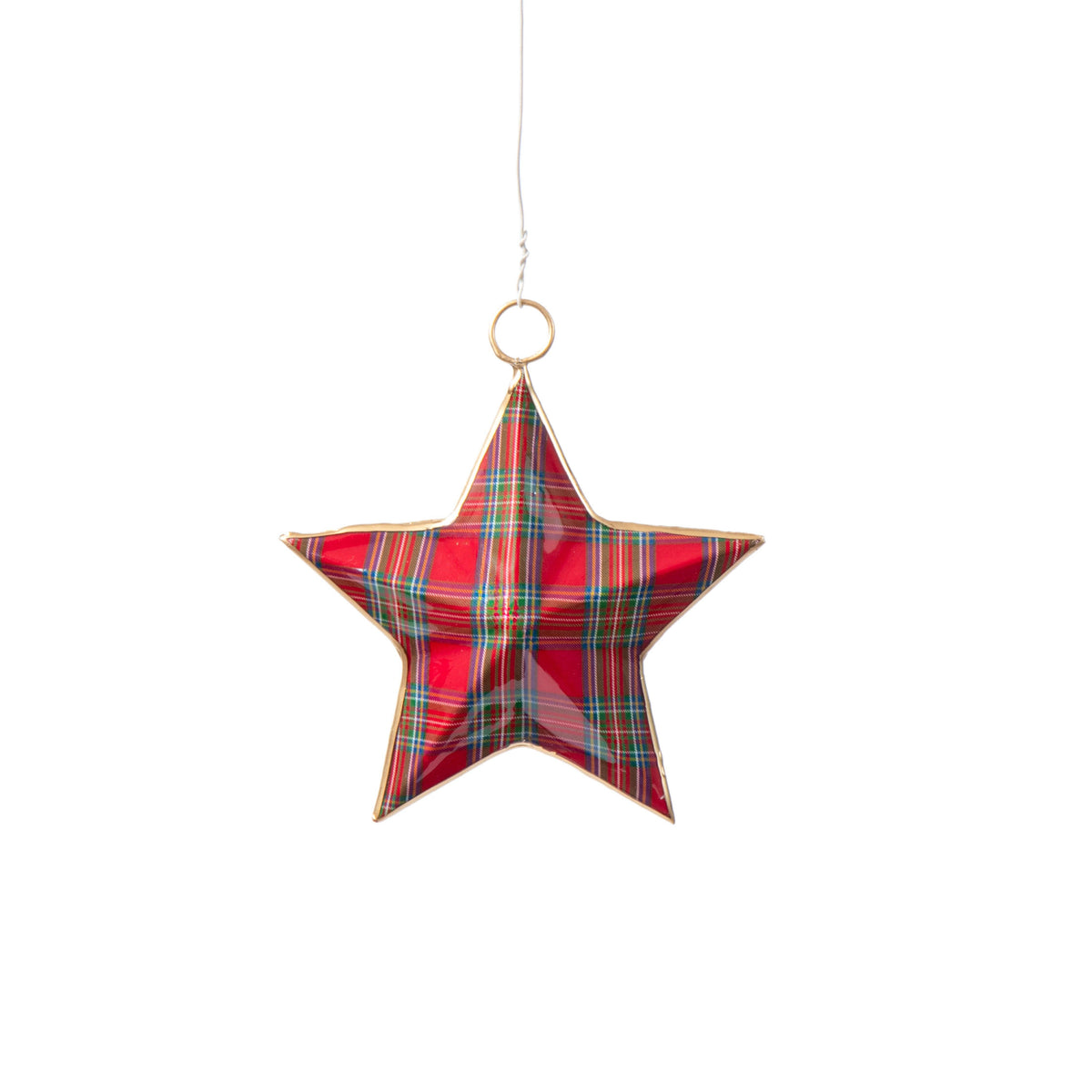 Tartan Plaid Enameled North Star Ornament - Jaye's Studio