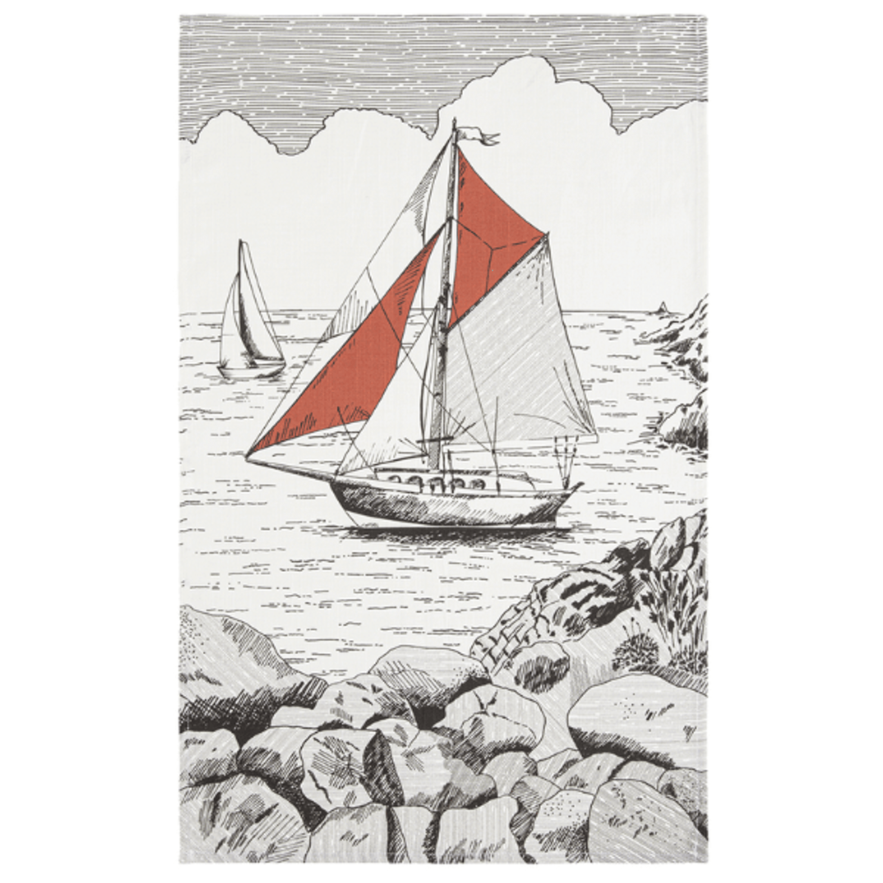Sailboat Tea Towel - Coucke France (50cm x 75cm)