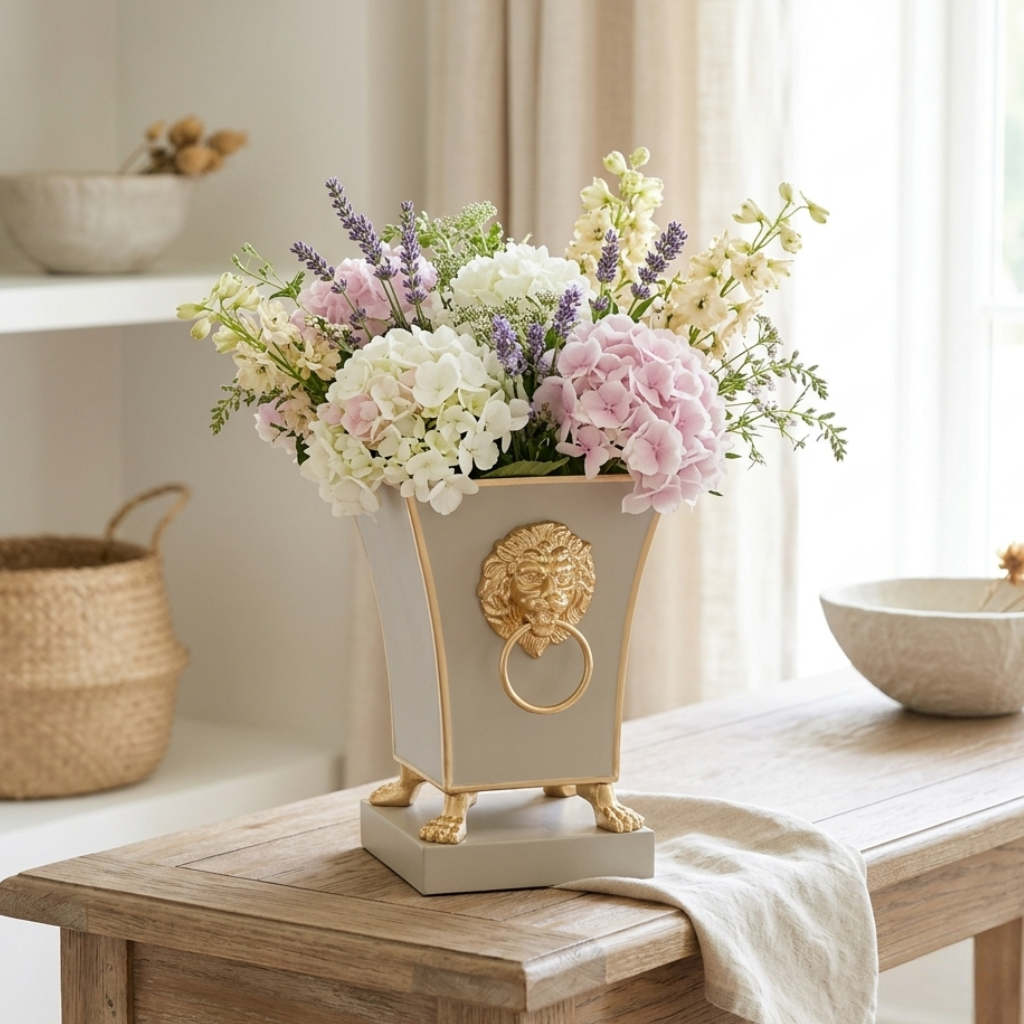 Cachepot Paws & Claws Fluted Square Planter, Natural - Jaye's Studio