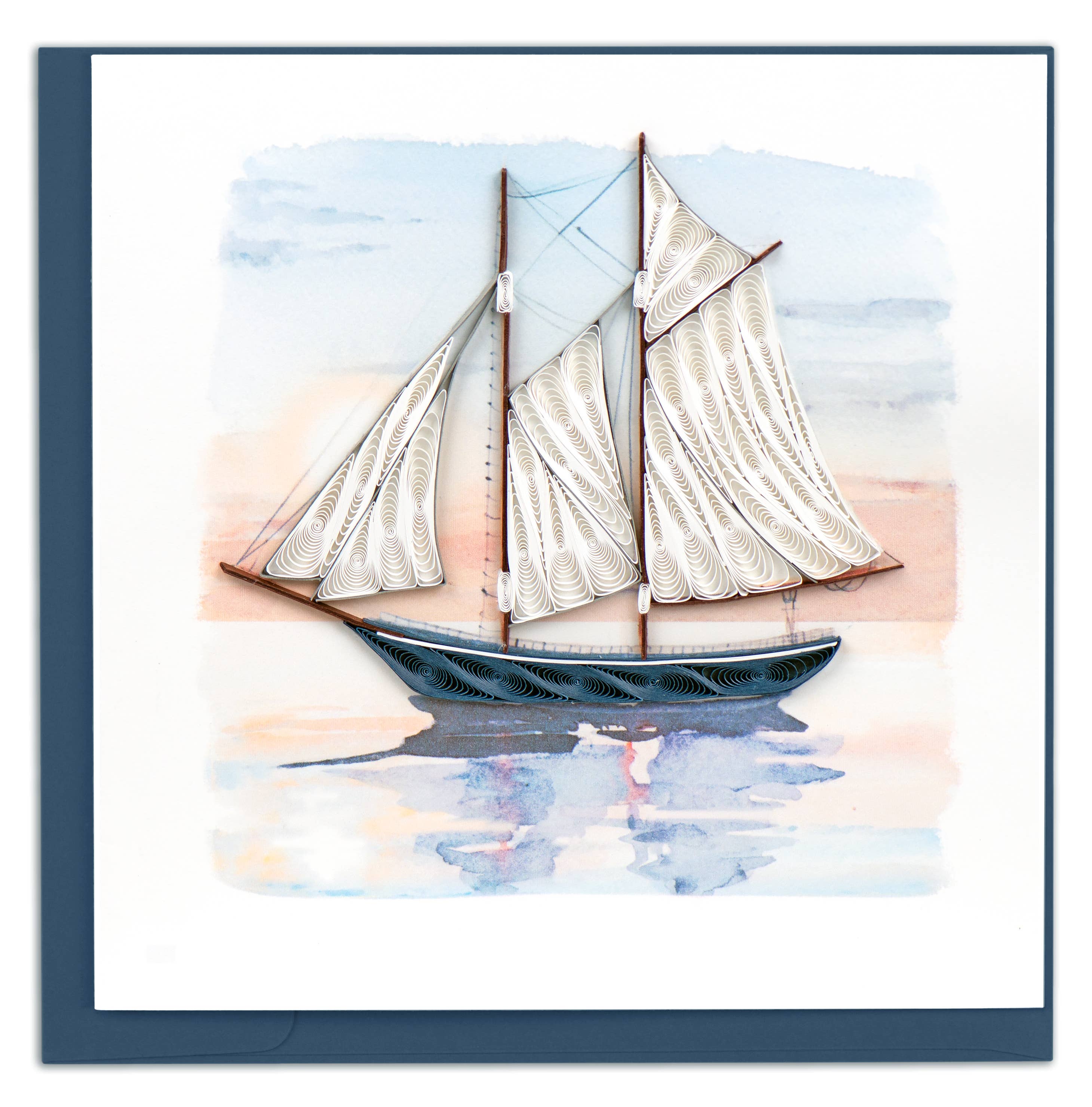 Card, Schooner - Quilling Card (6in sq, with envelope)