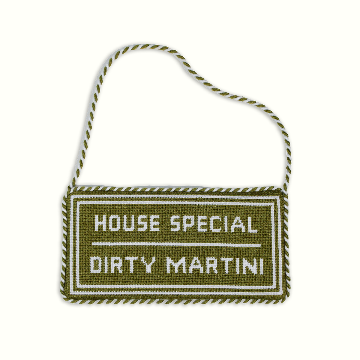 House Special Dirty Martini Needlepoint Sign - House of Gleason