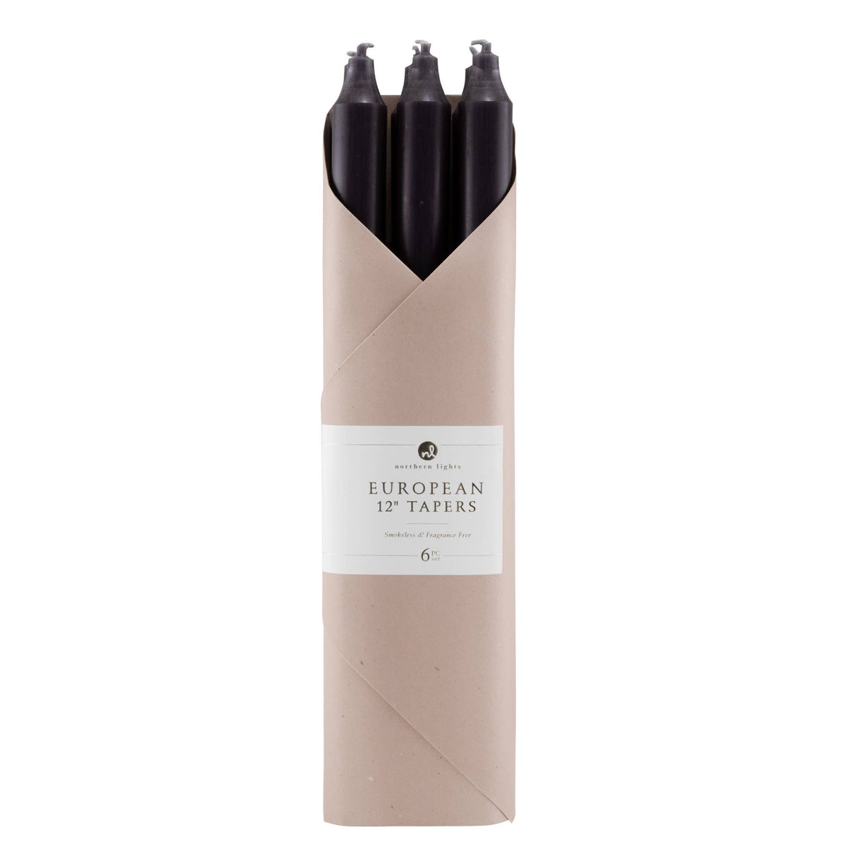 Taper Candles, Graphite - 12in (6 tapers)