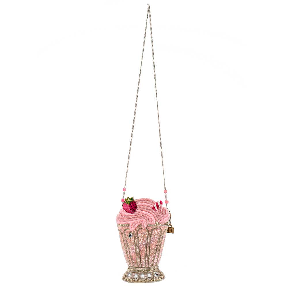 Shake It Up Beaded Pink Milkshake Crossbody HandBag