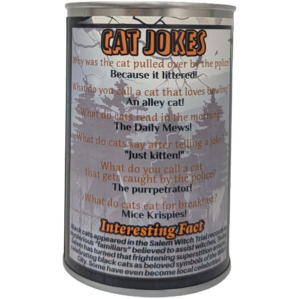 Salem, MA Edition - Midnight the Canned Black Cat, Foil Lid
