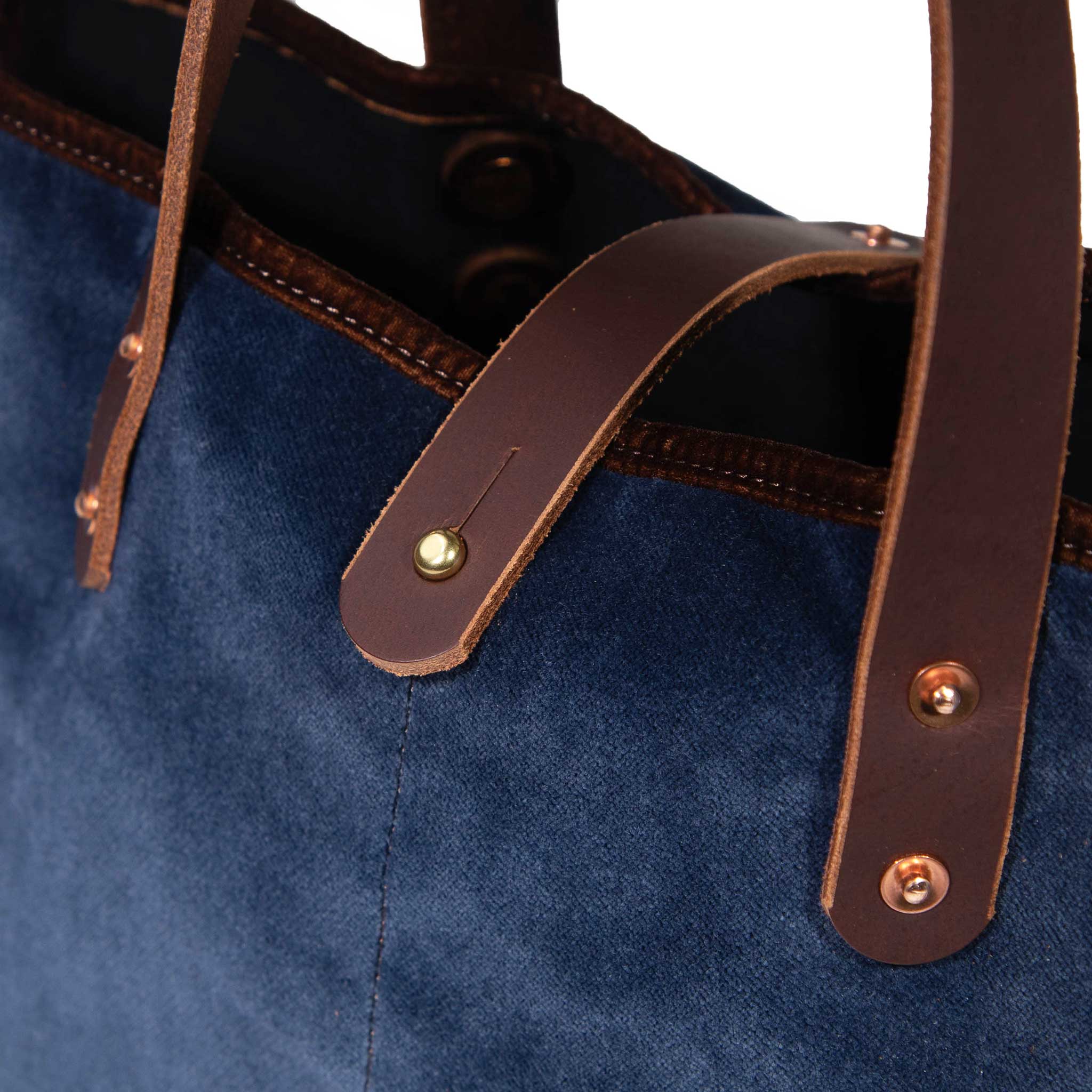 Luxe Velvet Mini Tote, Cadet Blue