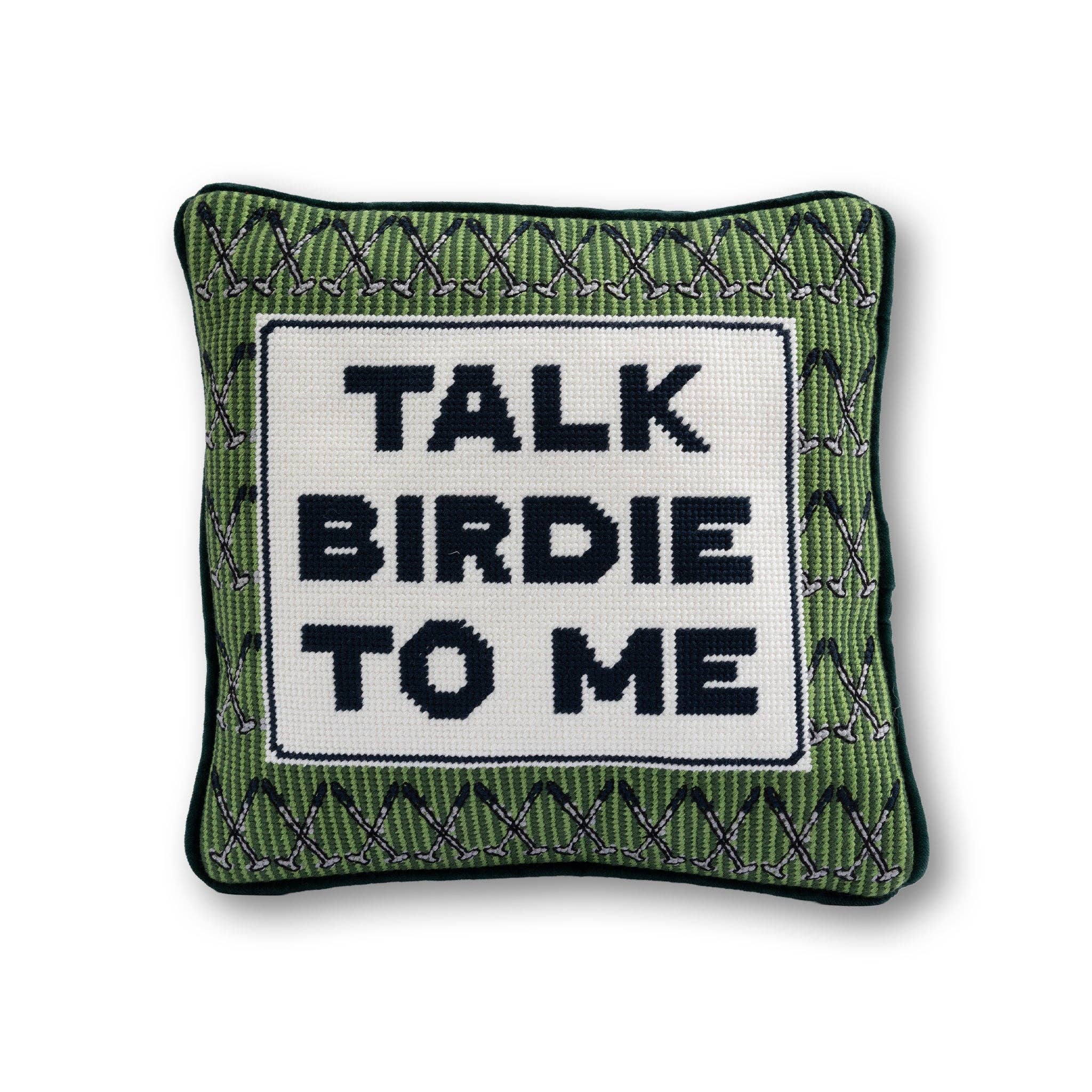 Talk Birdie To Me Needlepoint Pillow - Furbish Studios