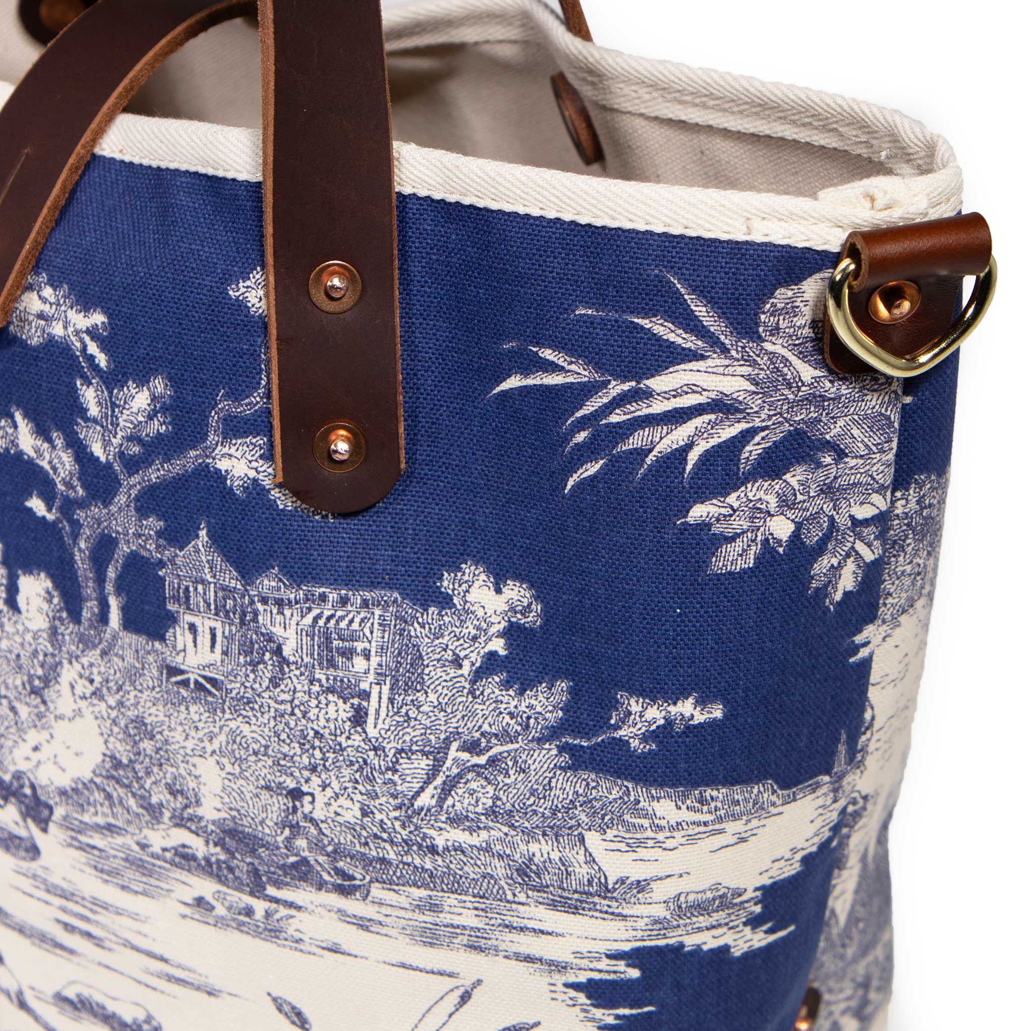Seaside Toile Mini Tote-Sapphire - General Knot & Co.