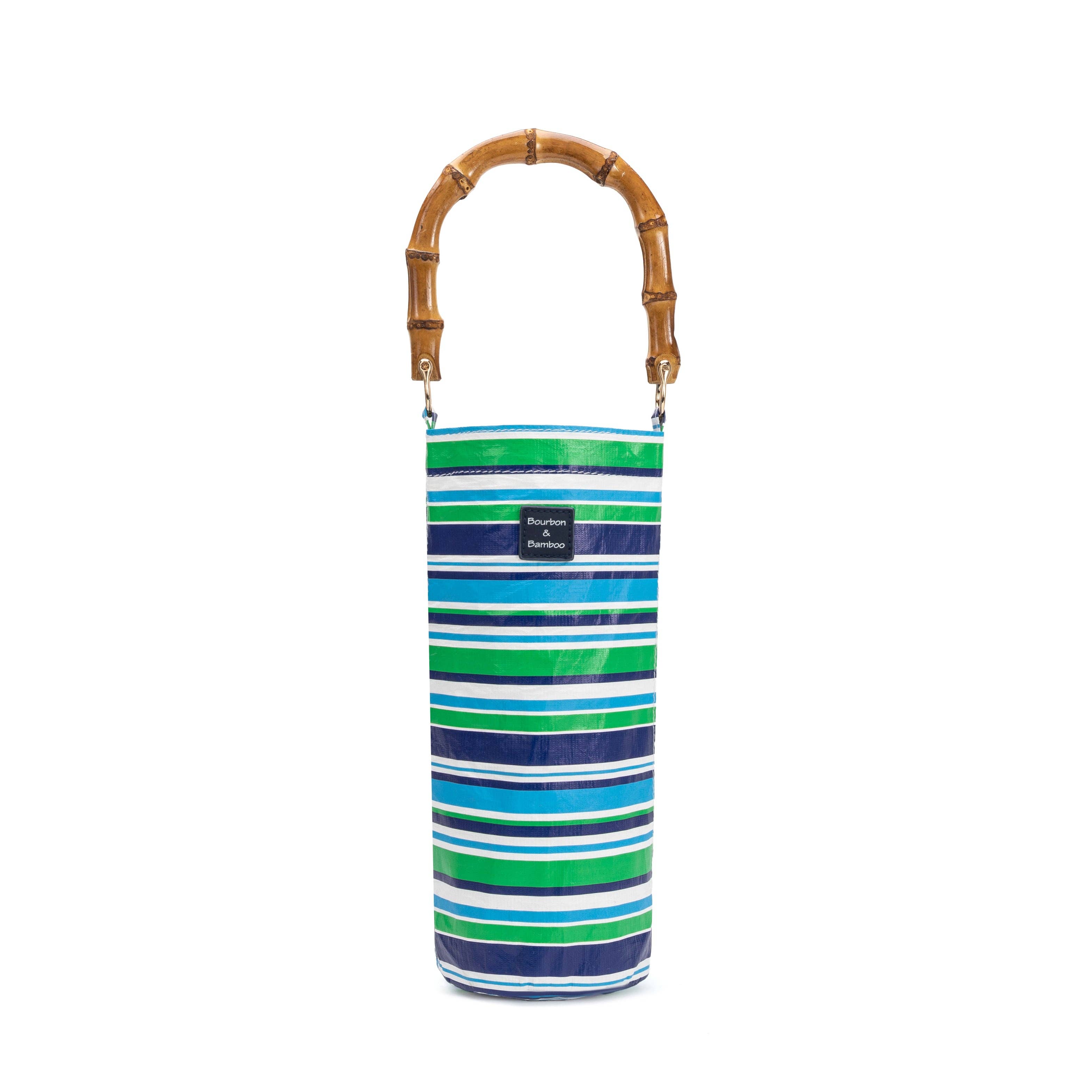 Wine Tote, Blue Stripe