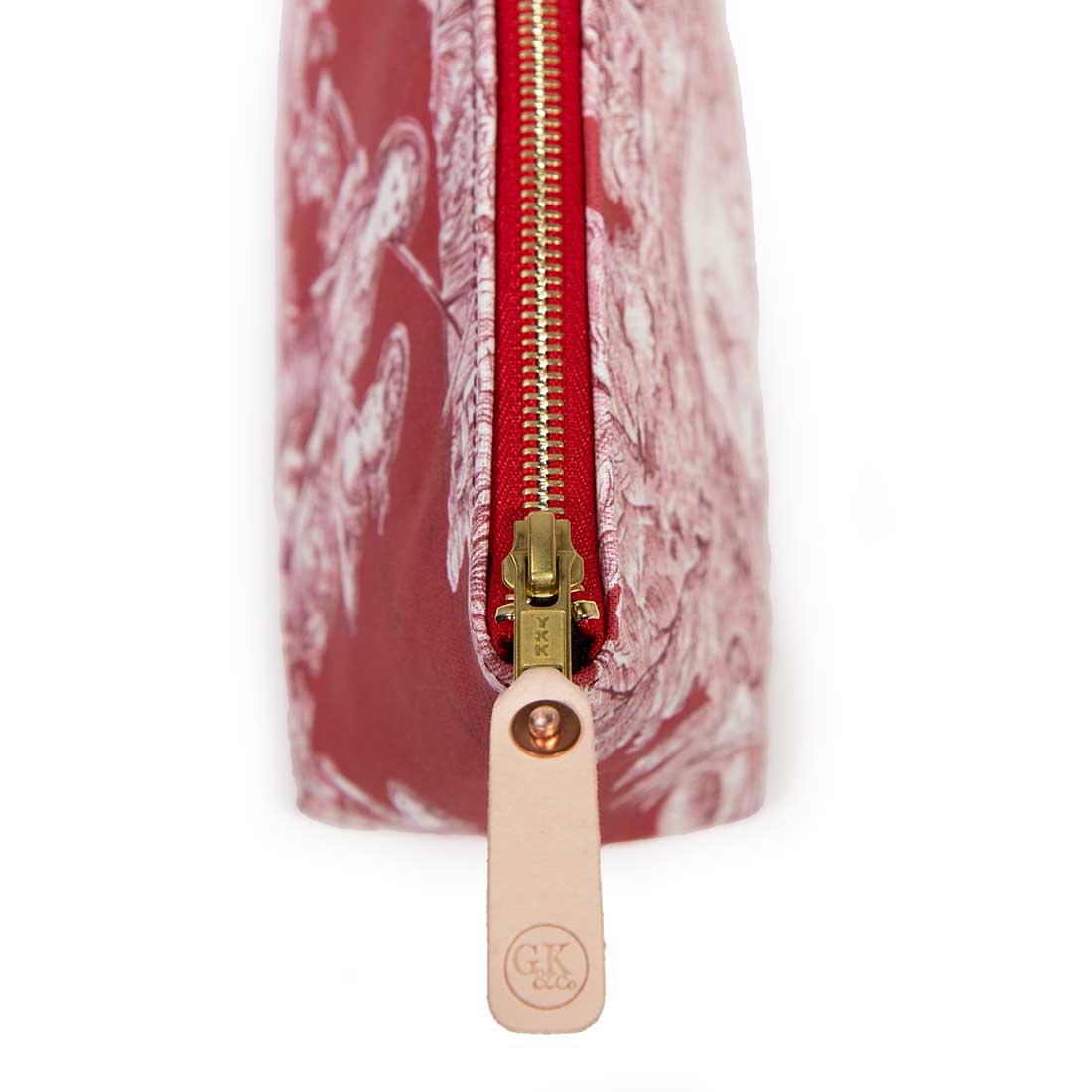 Vintage Scarlet Toile Travel Clutch