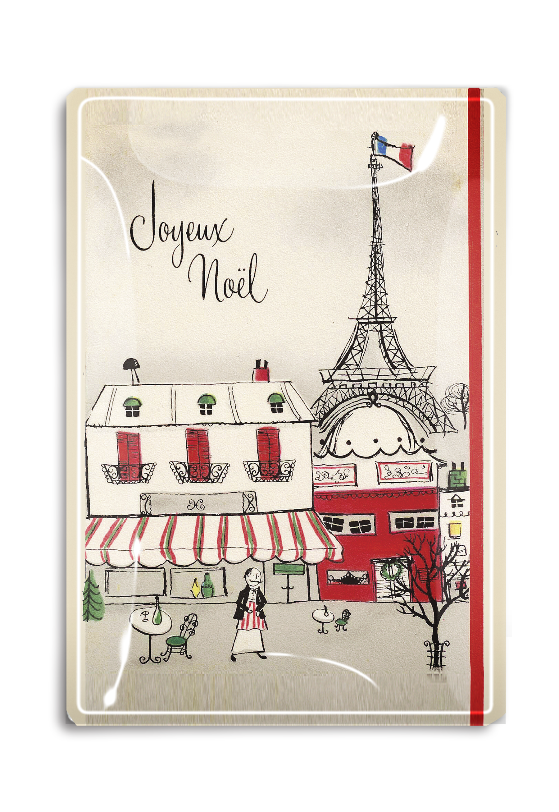 Joyeux Noël Decoupage Glass Tray - Ben's Garden (4in x 6in)