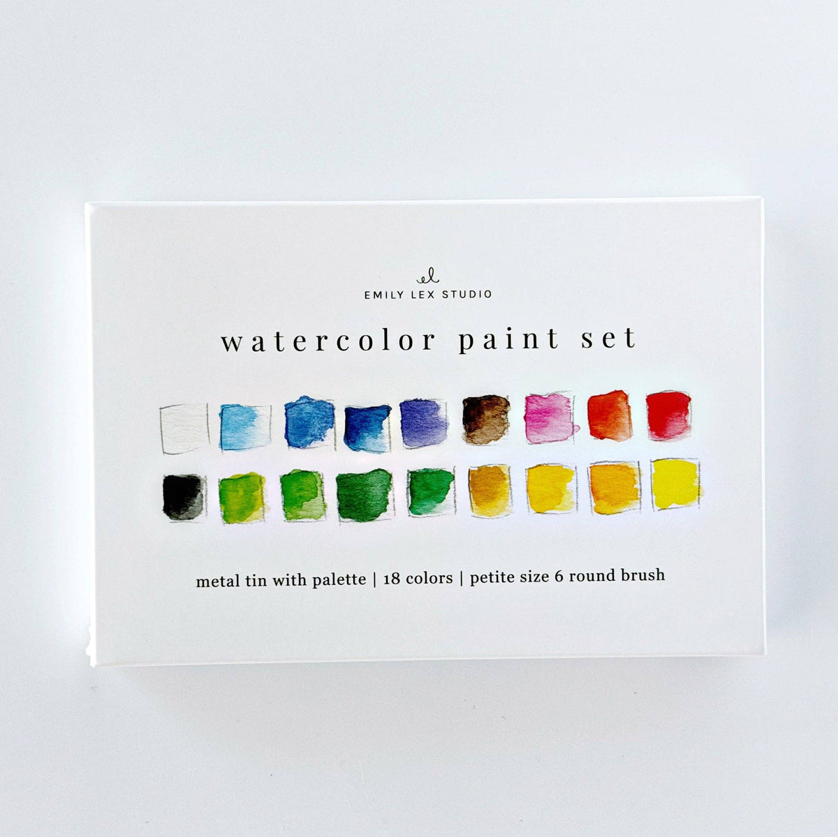 Watercolor Paint Set, 18 Colors with Brush