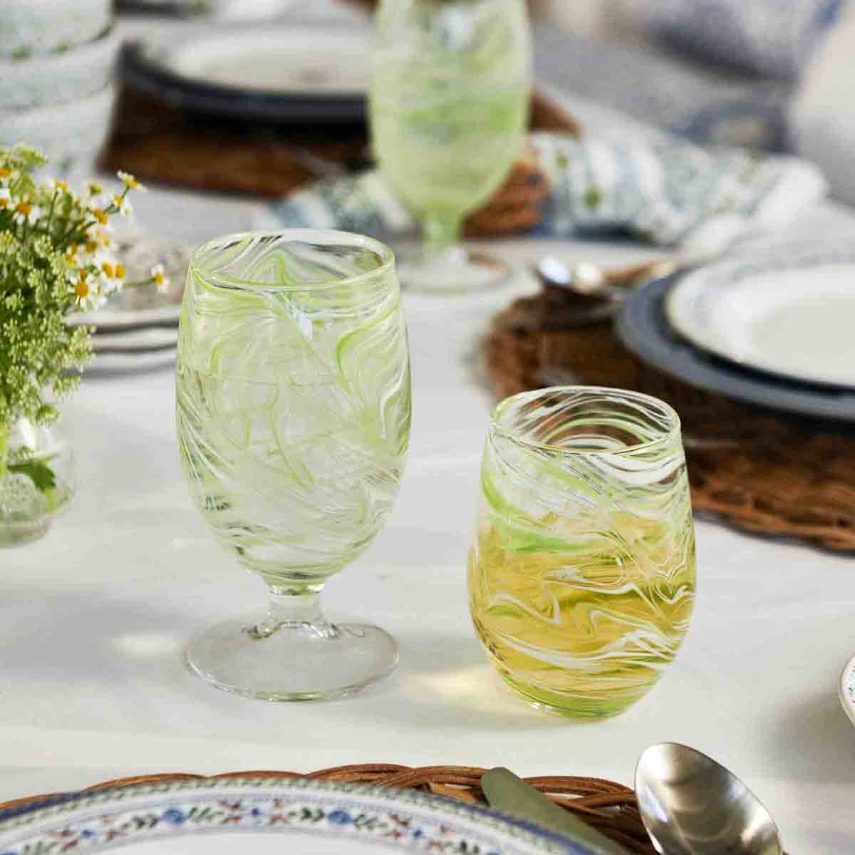 Puro Marbled Goblet - Green