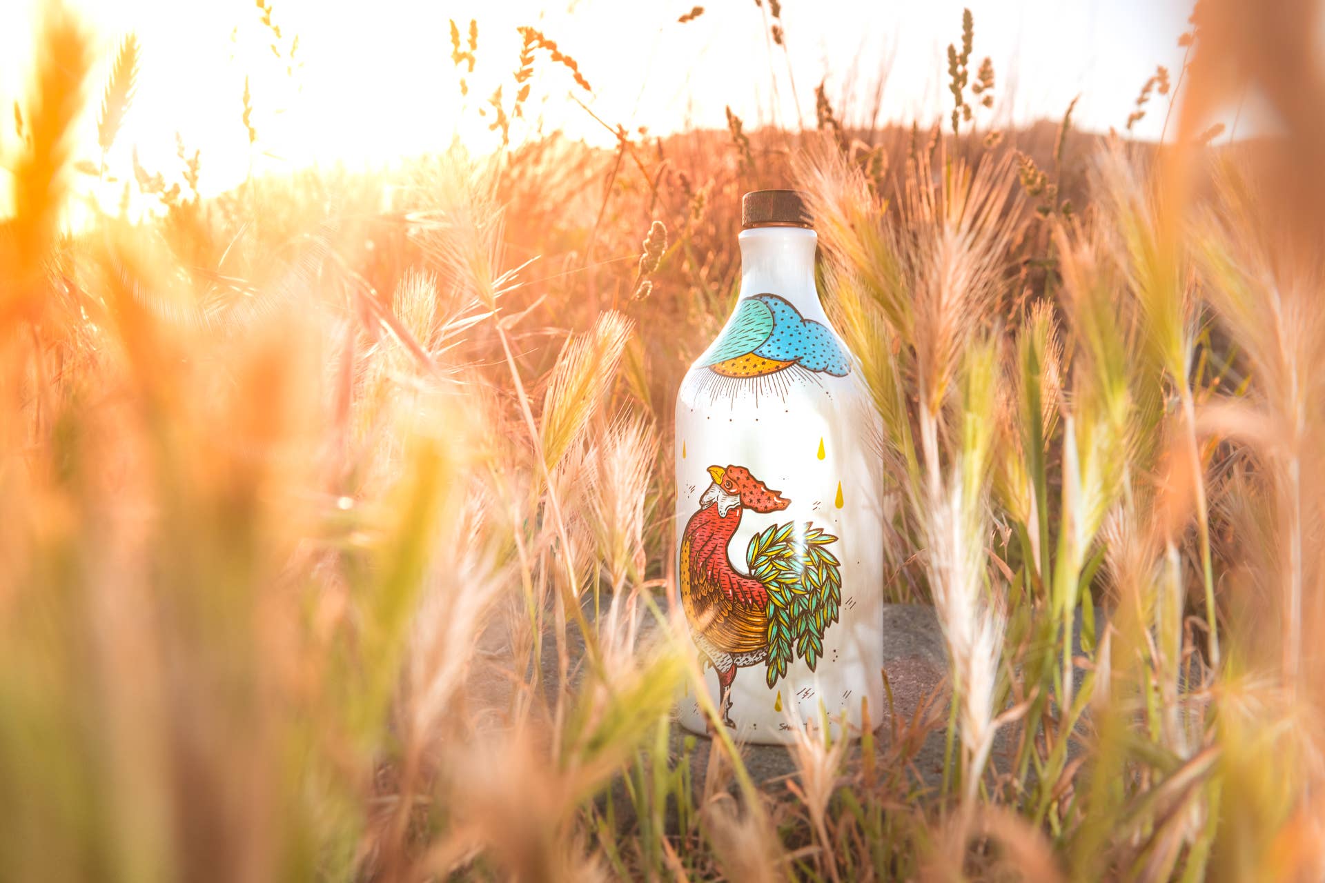 Italian Extra Virgin Olive Oil, Rooster Ceramic - Frantoio Muraglia (16.9oz / 500ml)