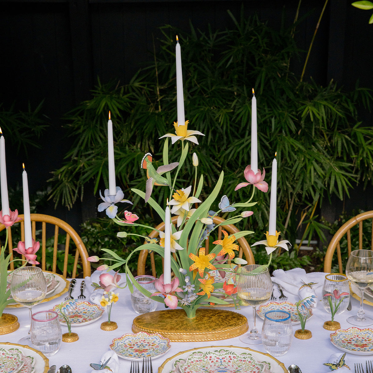 Meadow Walk 25" Bouquet Centerpiece Candelabra - Multi