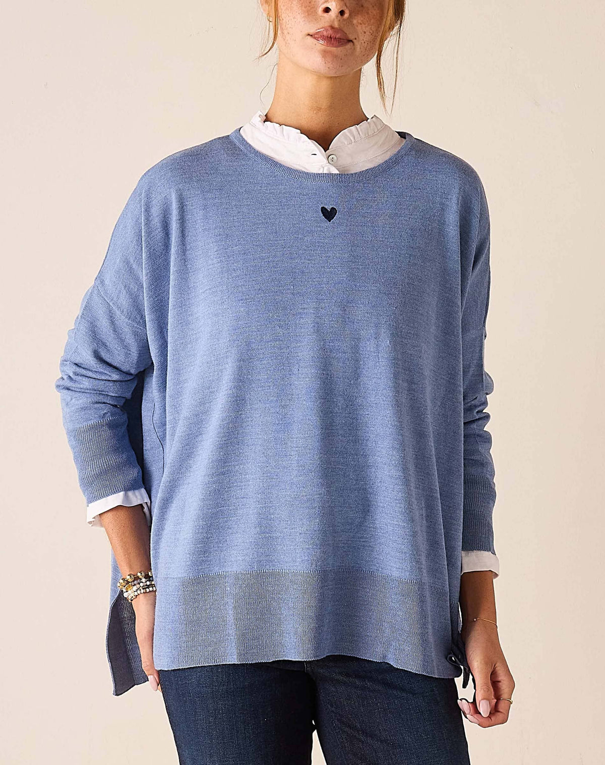 Amour Sweater, Chocolate & Icing Blue (One Size)