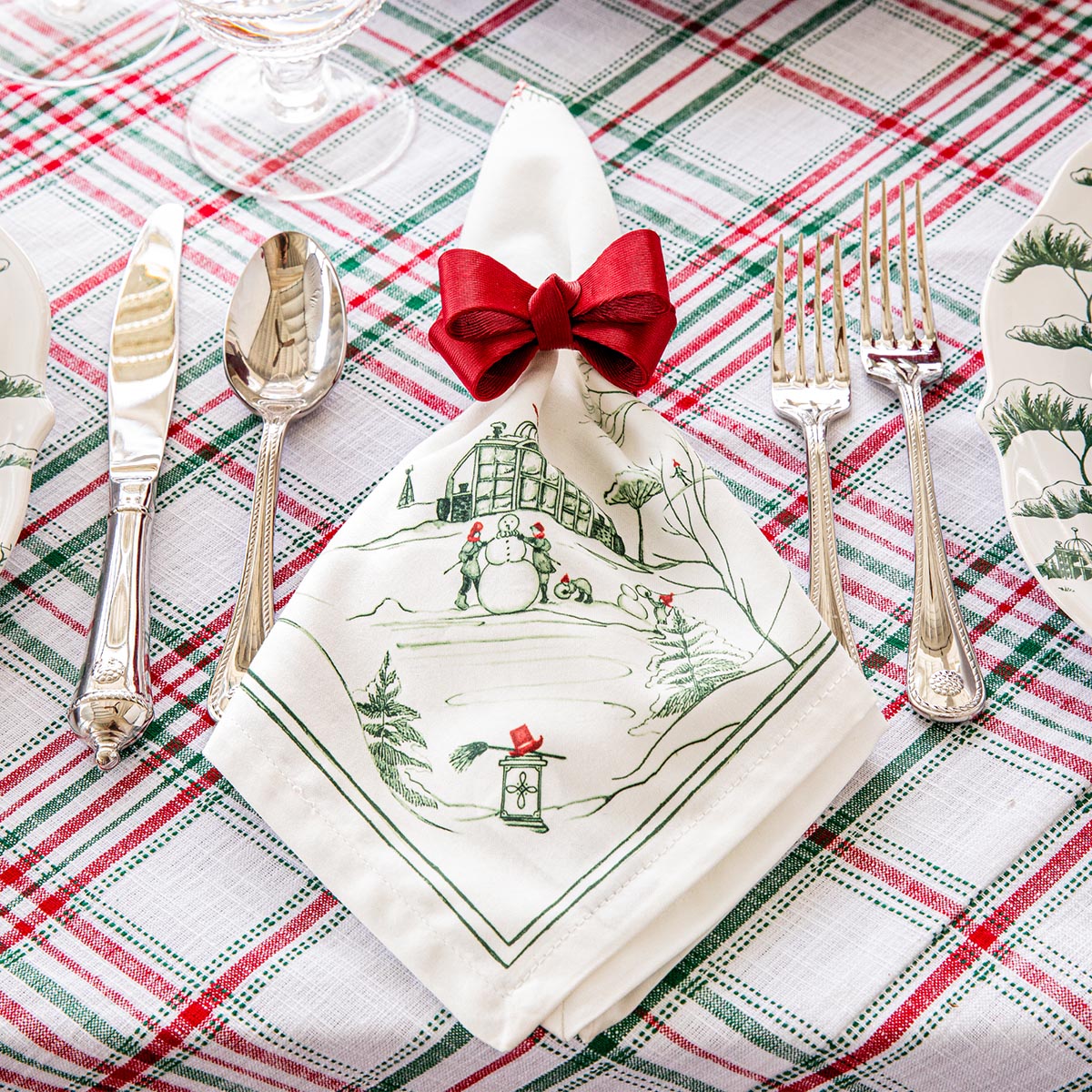 Country Estate Winter Frolic Napkins, Evergreen (Set of 4) - Juliska