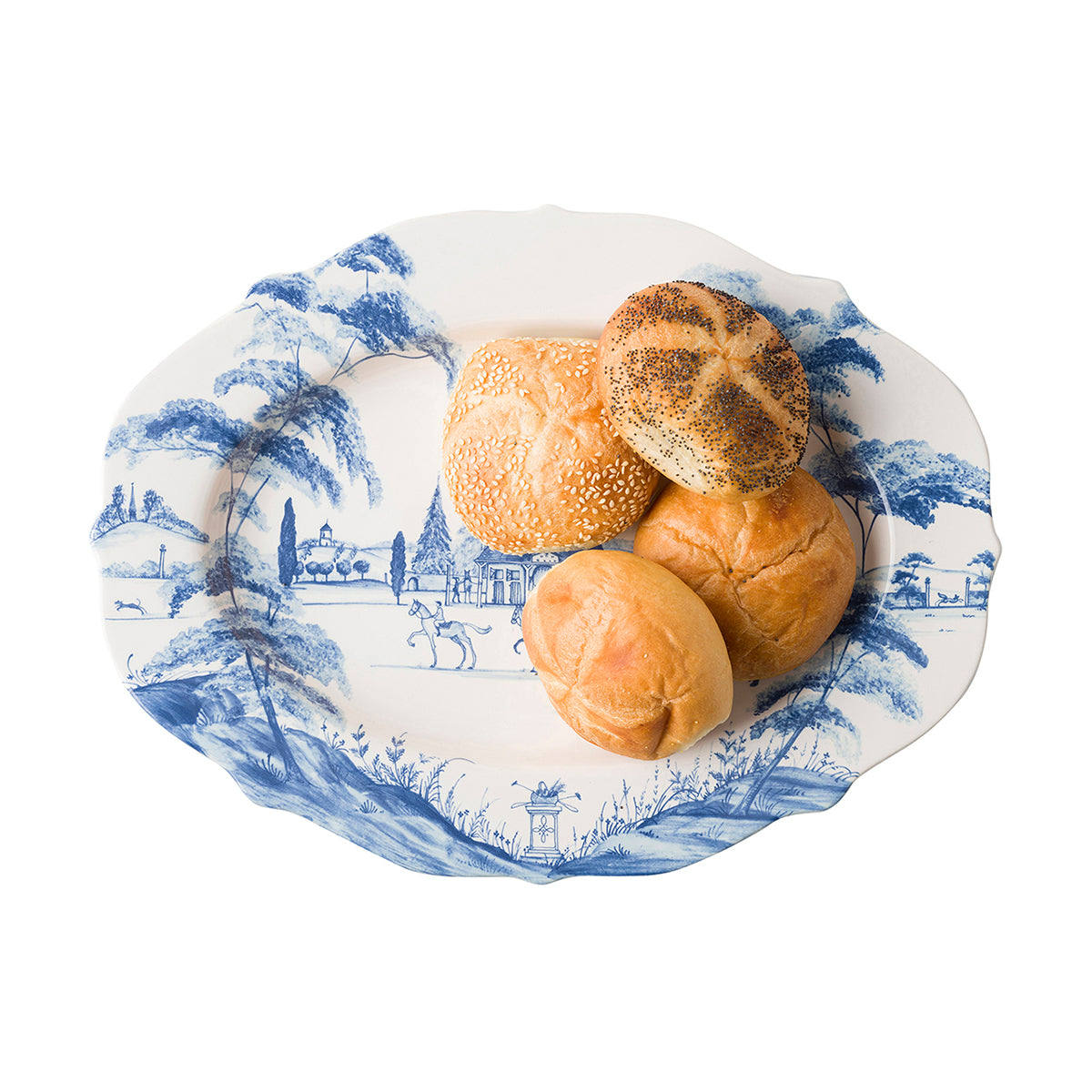 Country Estate 15" Platter - Delft Blue