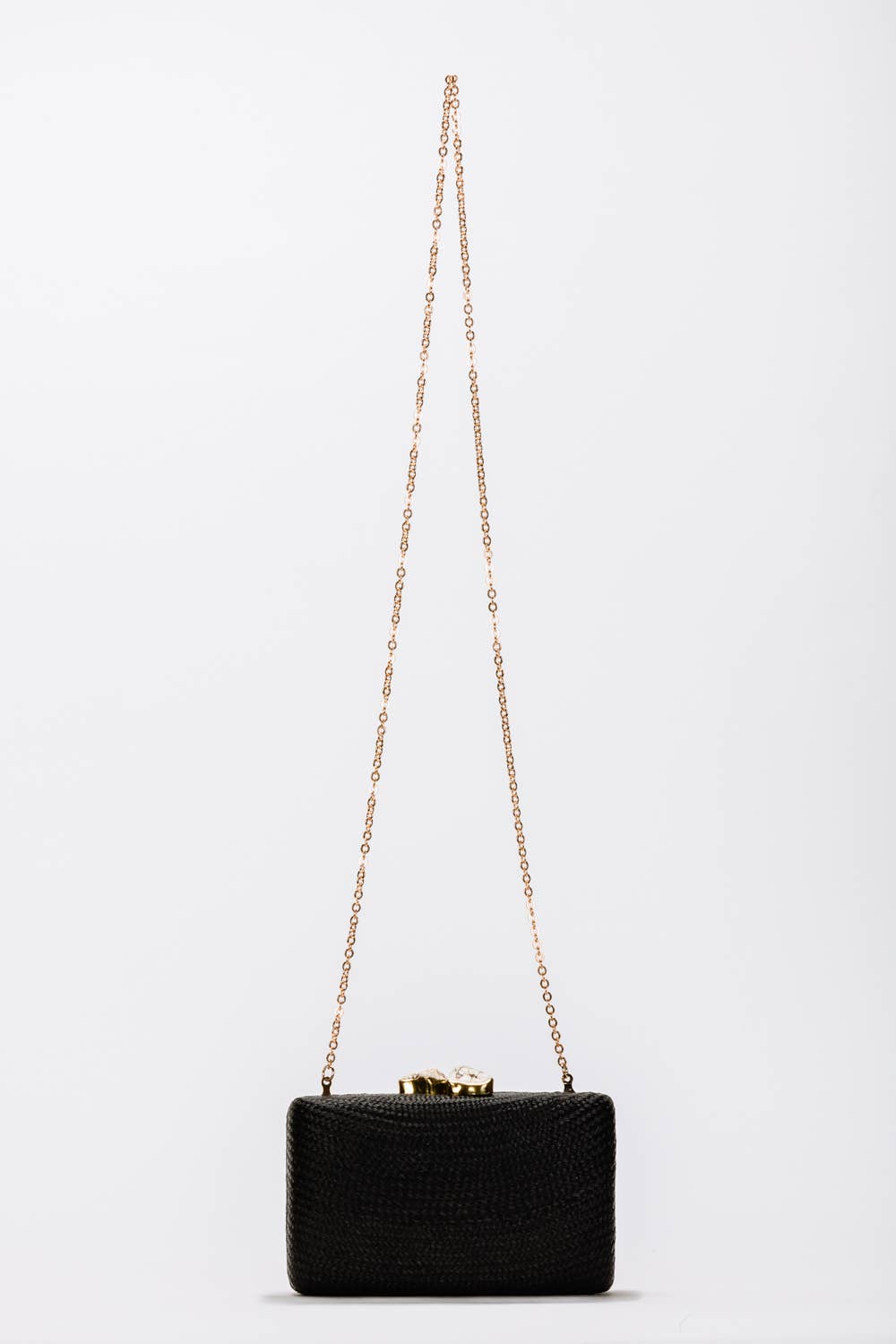 Jen White Stones Clutch, Black - Kayu
