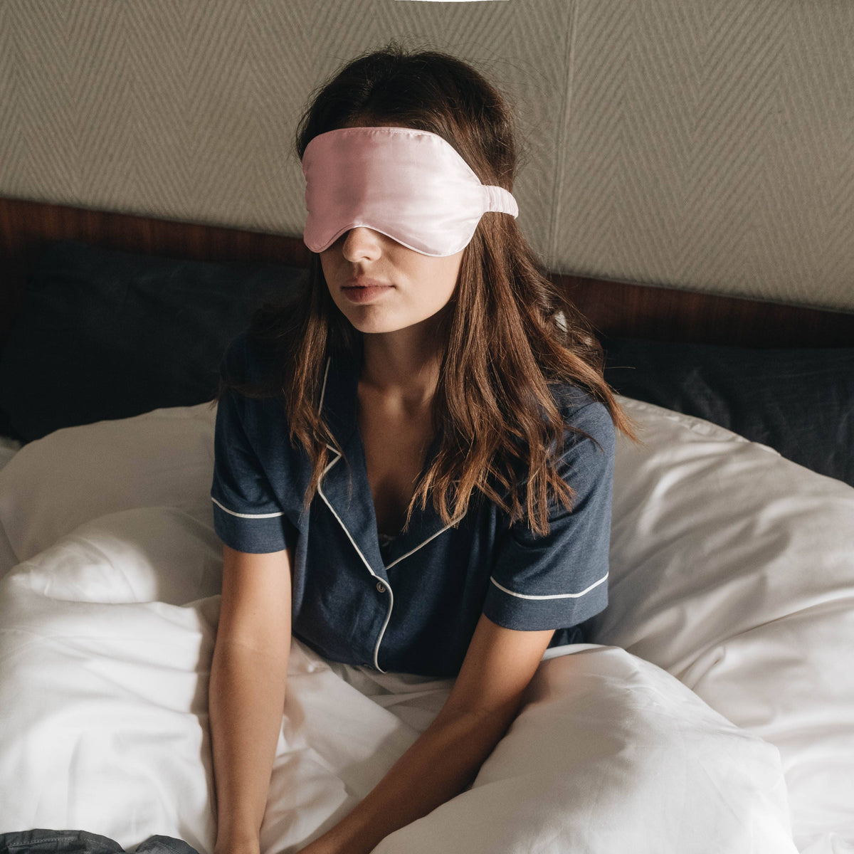 Beige Eucalyptus Silk Sleep Mask