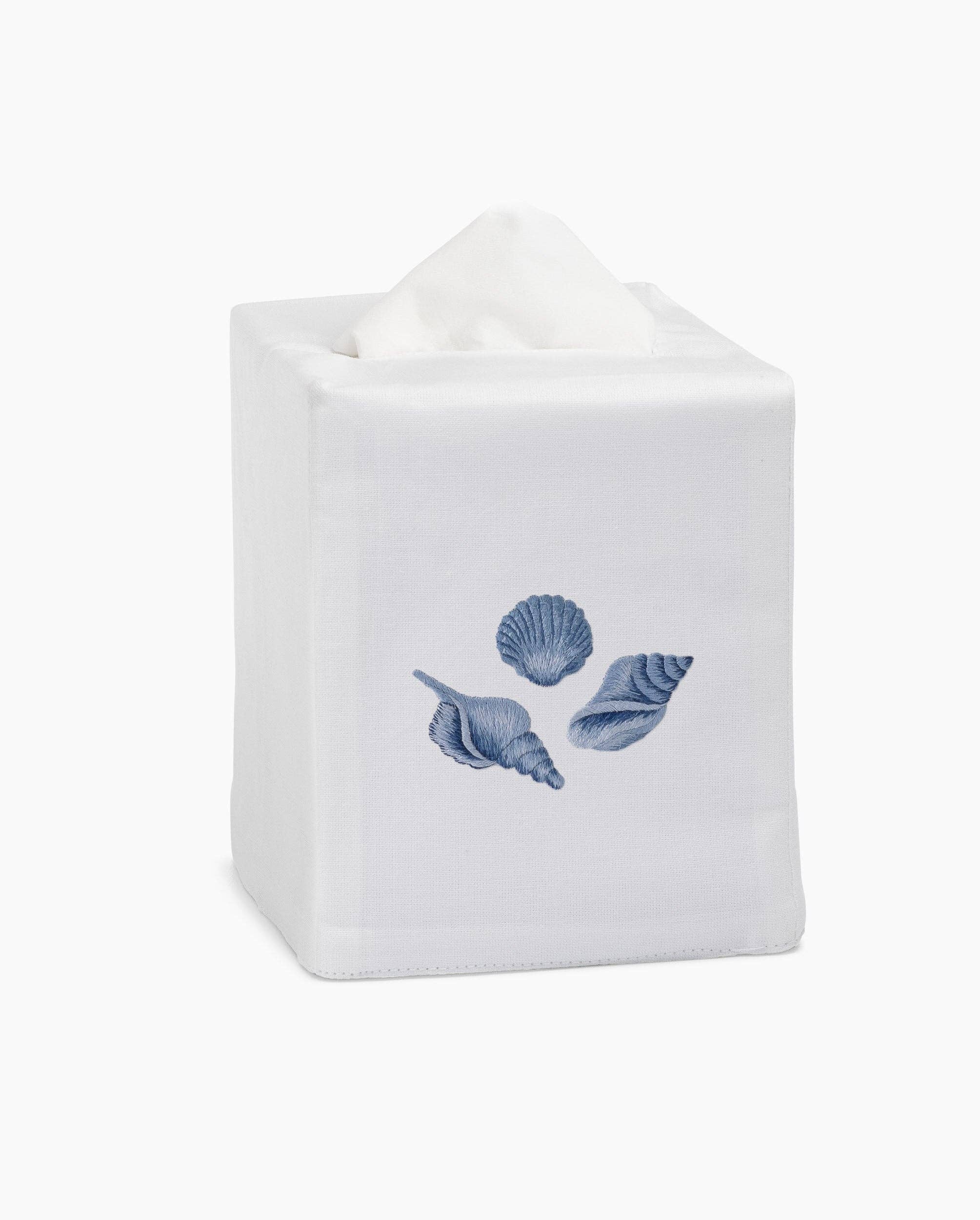 Tissue Box Cover, Shell Indigo