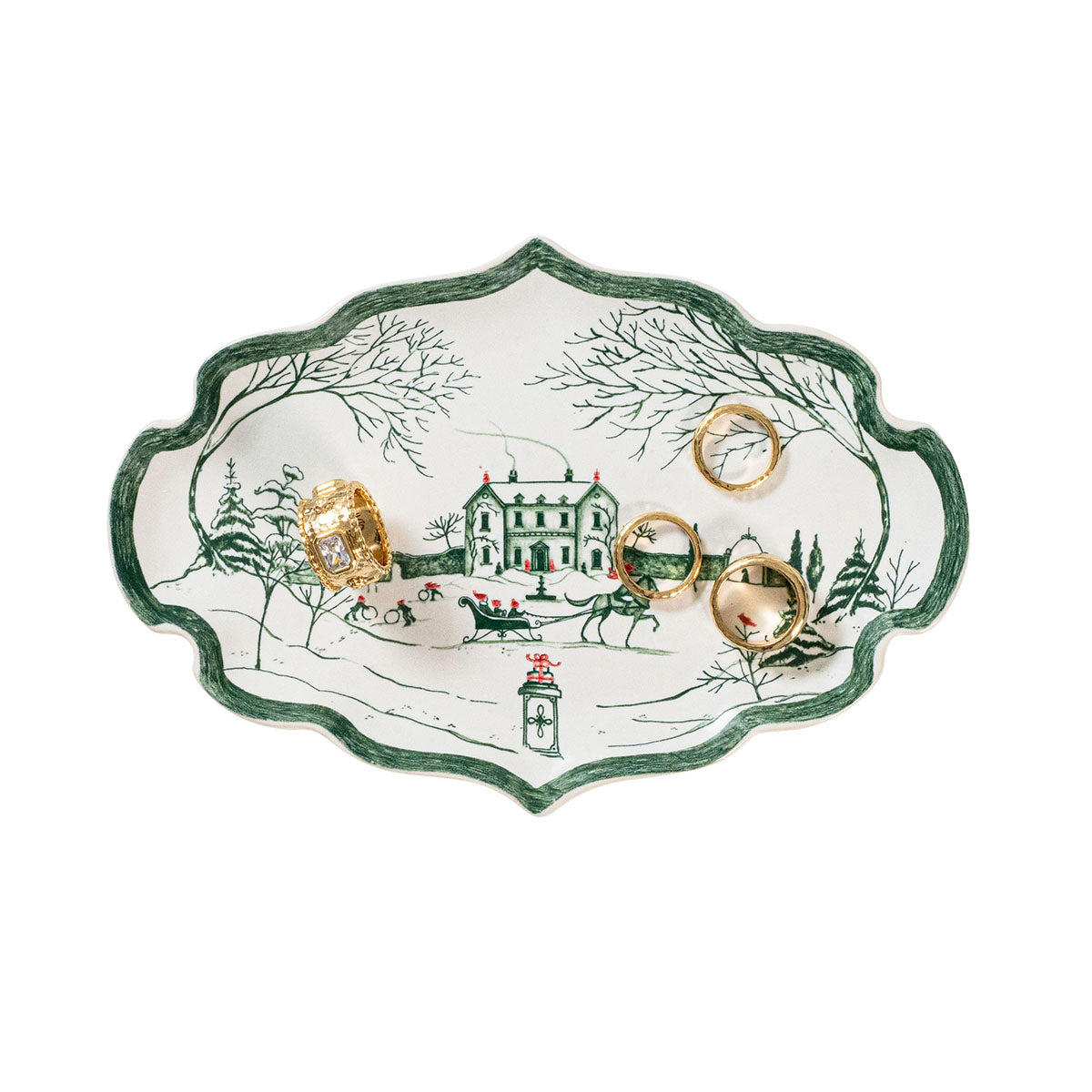 Country Estate Winter Frolic Tray, Evergreen - Juliska (7in)