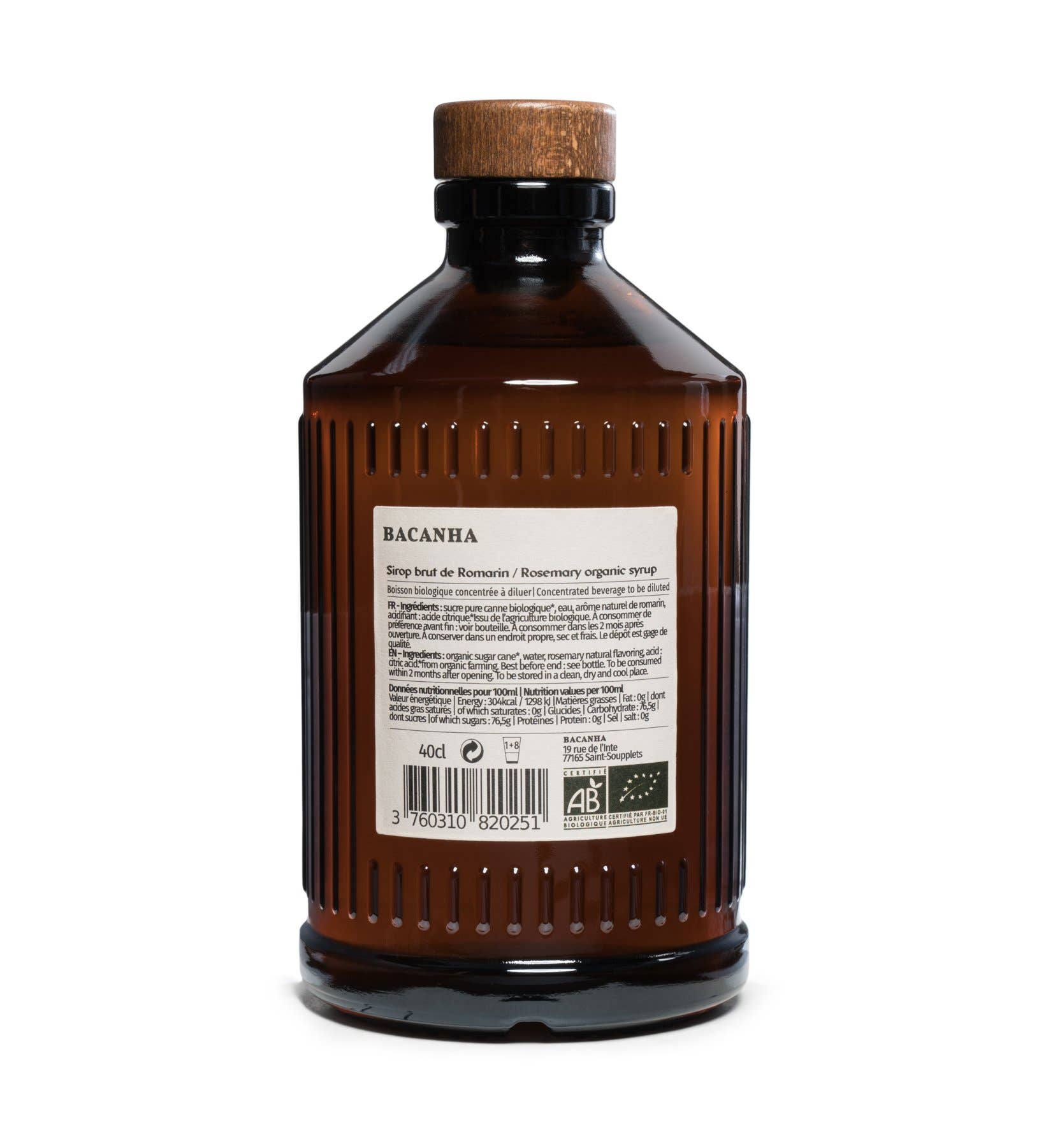 Organic Rosemary Syrup - Bacanha France (13.5oz / 400ml)