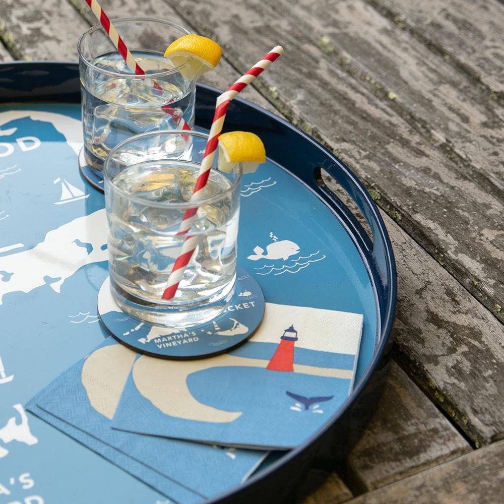 Cocktail Napkins, Seaside Lighthouse, (5in sq / 20-count)