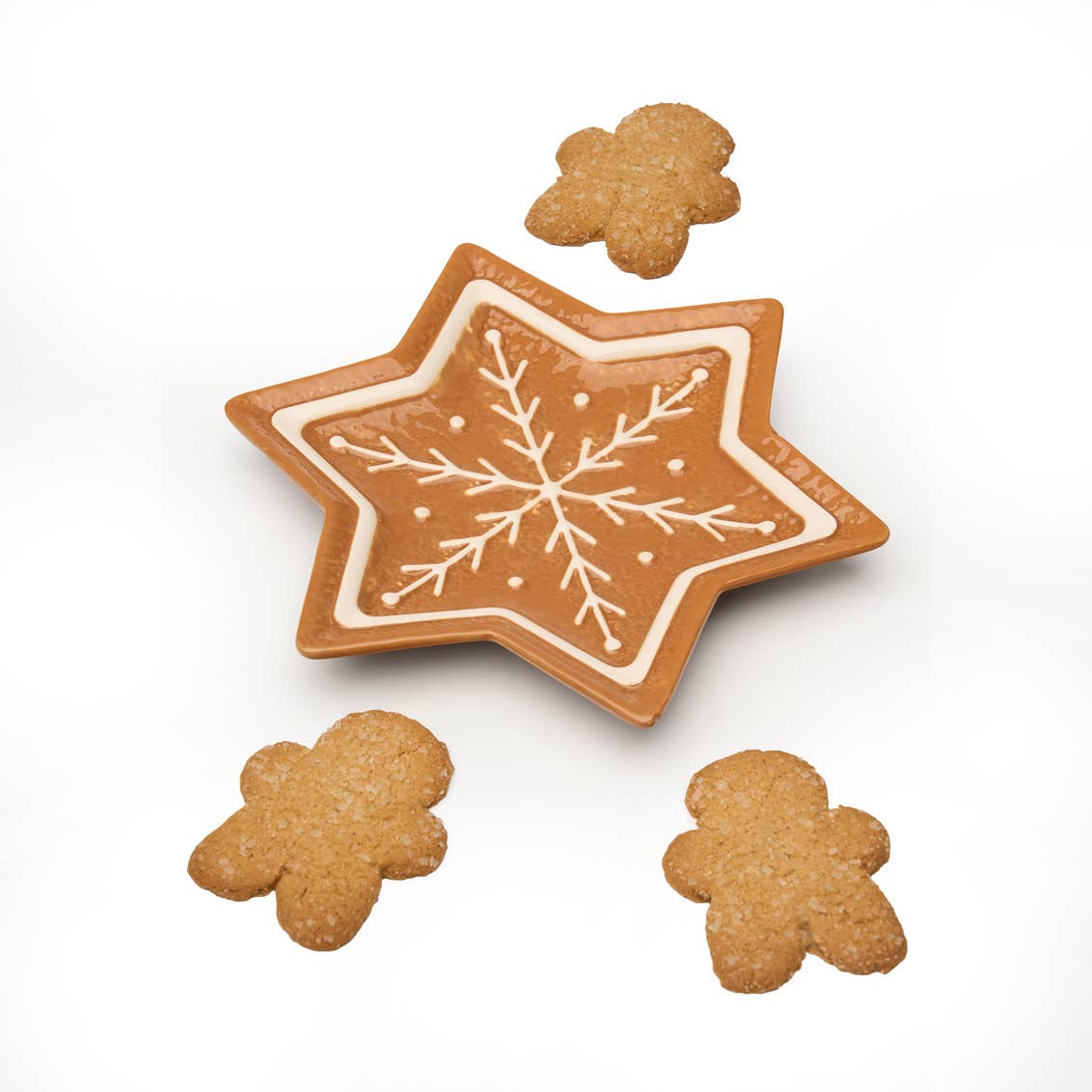 Gingerbread Star Ceramic Plate - Godinger (5.6in x 6.5in)