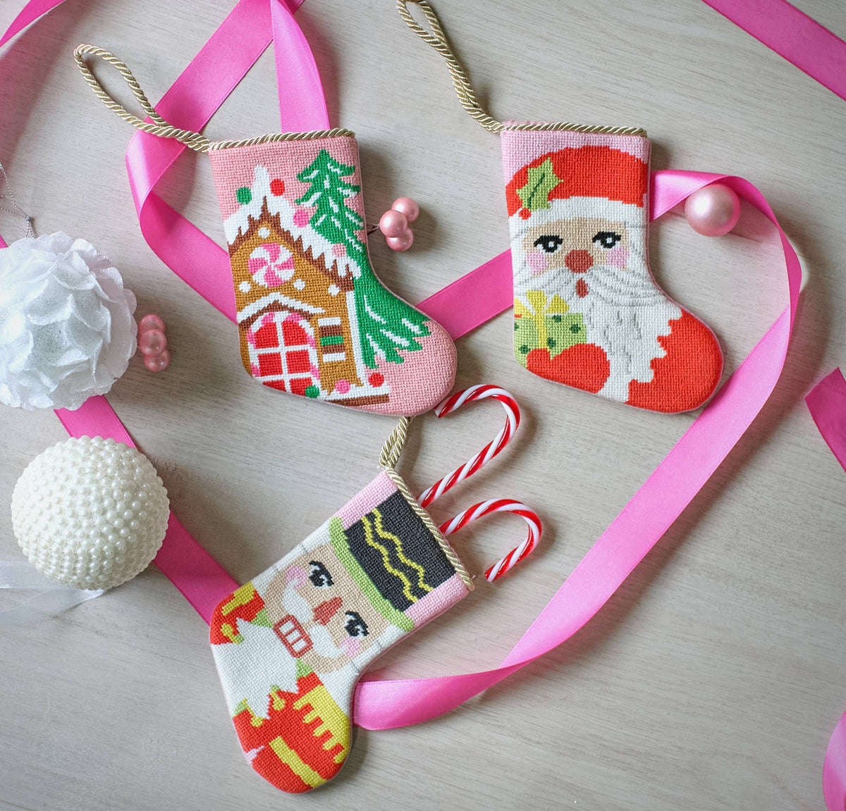 Gingerbread House Embroidered Mini Stocking